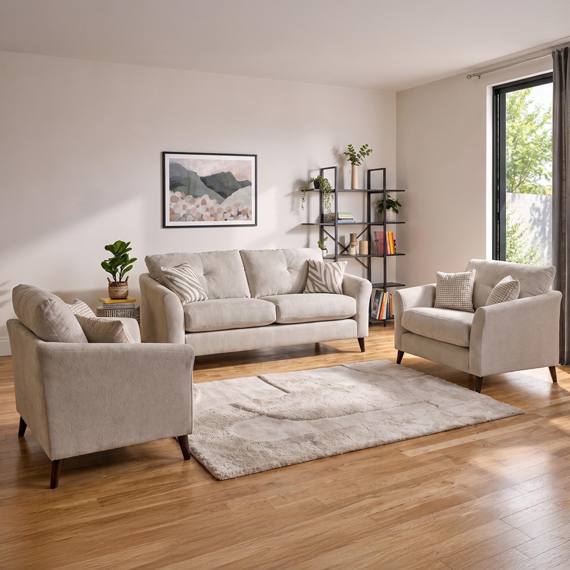 Buoyant Molly Fabric Sofa Set - 3+1+1 Seater - Variation Available