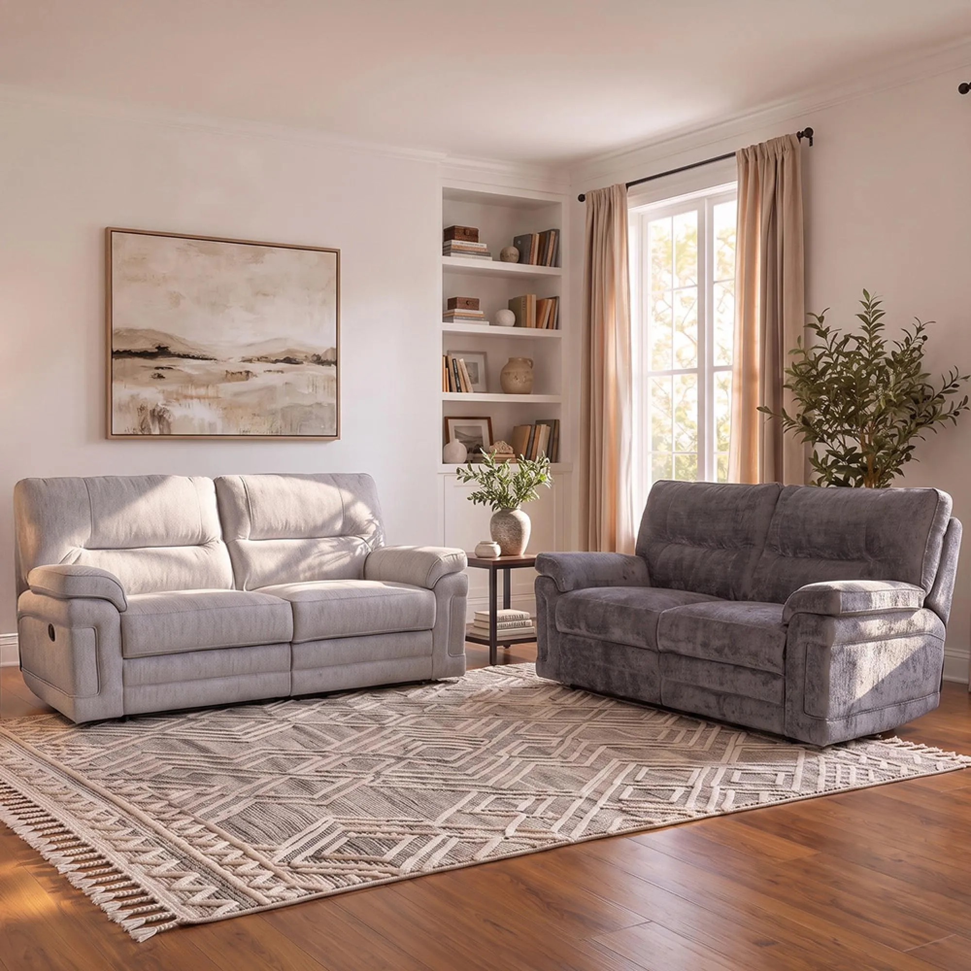 Buoyant Plaza Fabric Sofa Set - 3+2 Seater Recliner - Variation Available