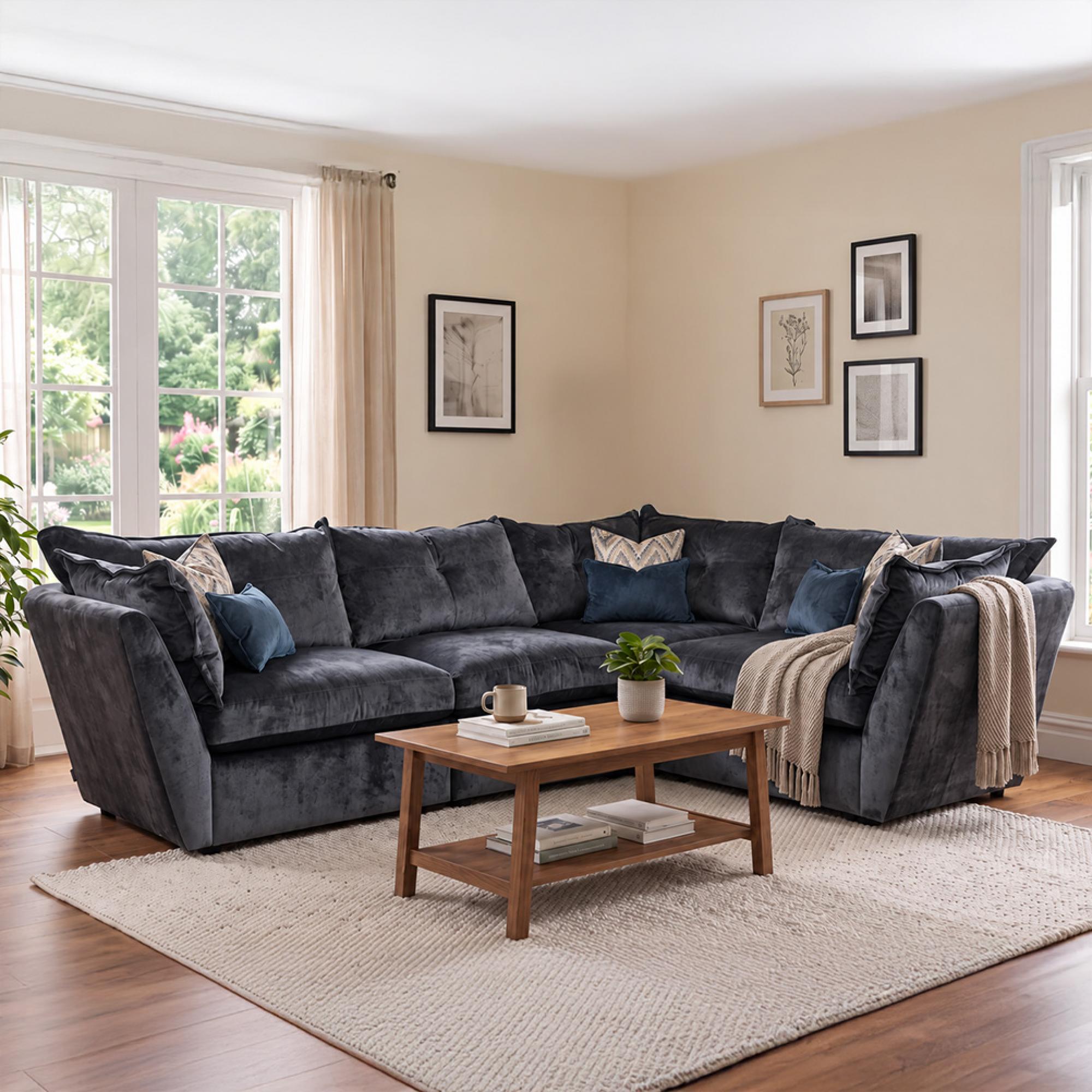 Buoyant Sully Fabric Corner Sofa - 4ML/ALU/COR/4MR - Variation Available