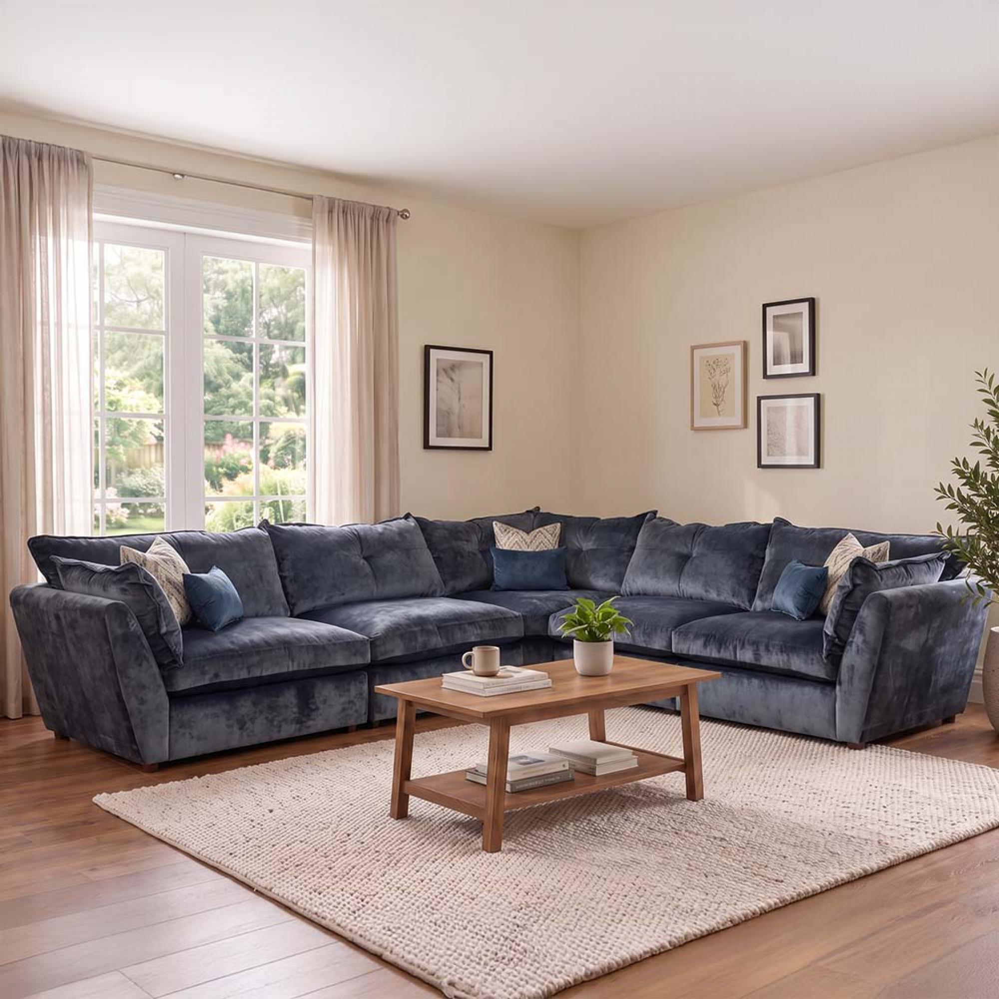 Buoyant Sully Fabric Corner Sofa - 4ML/ALU/COR/ALU/4MR - Variation Available