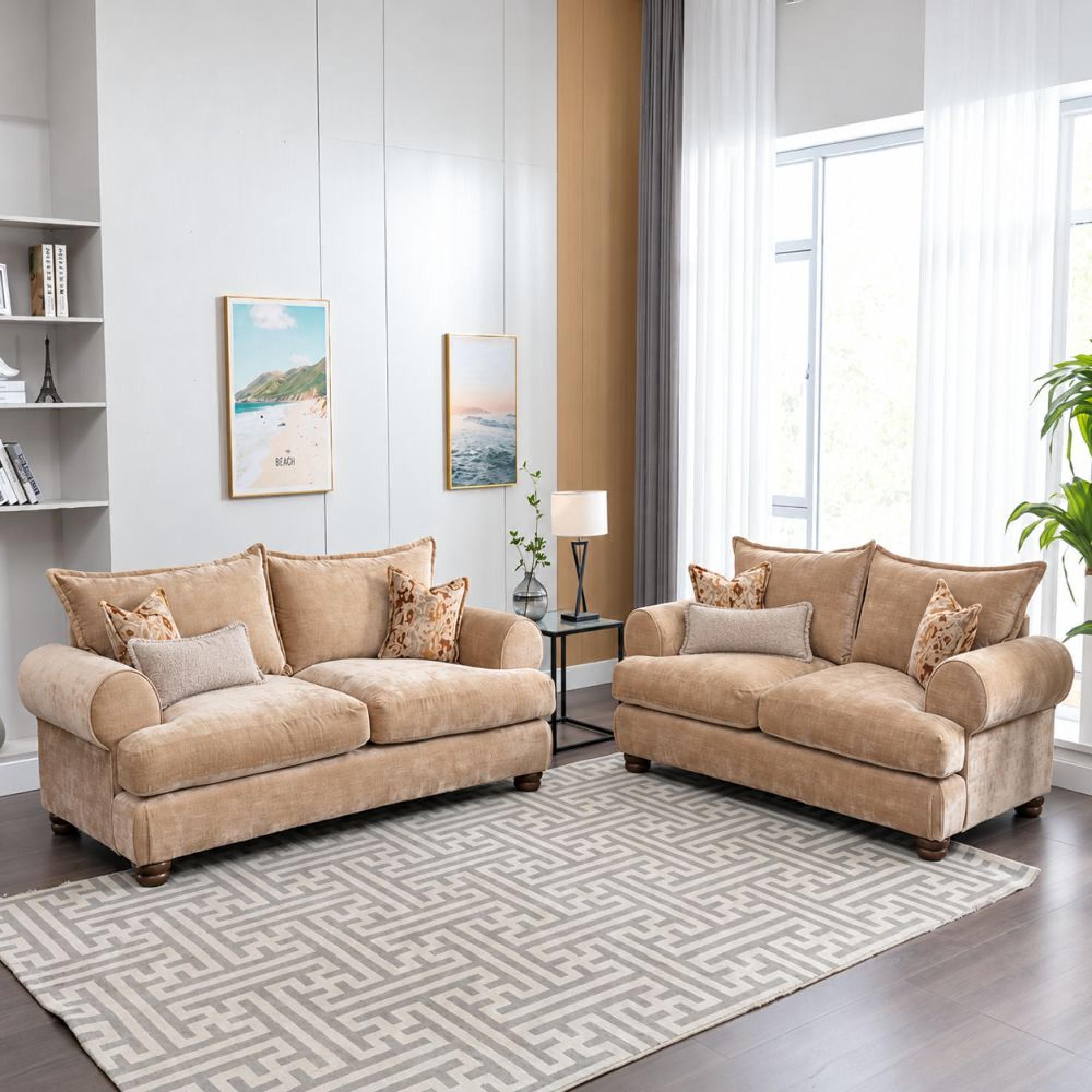 Buoyant Viscount Fabric Sofa Set - 3+2 Seater - Variation Available