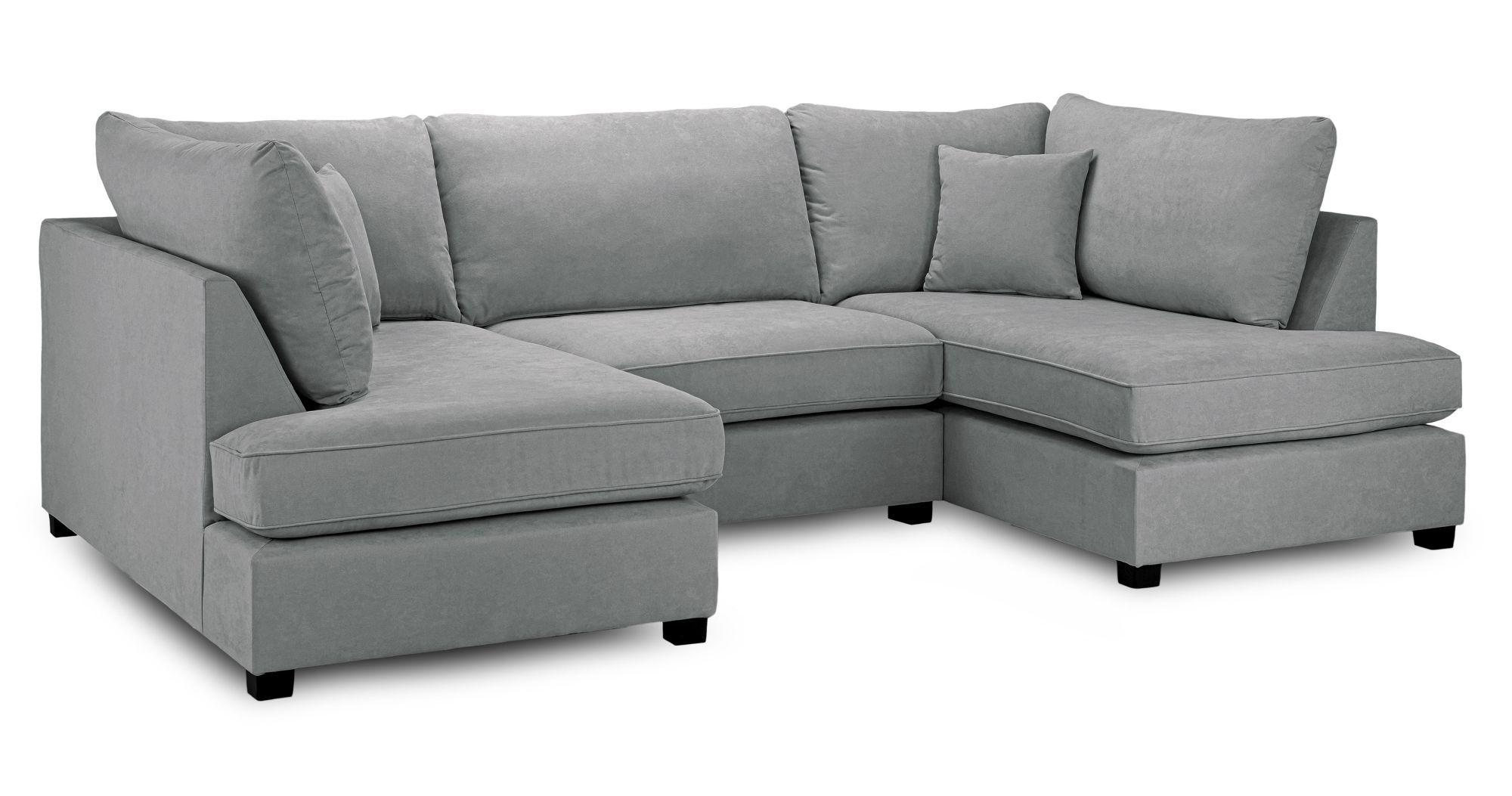 Carnaby U Shape Corner Sofa - Classic Grey Fabric