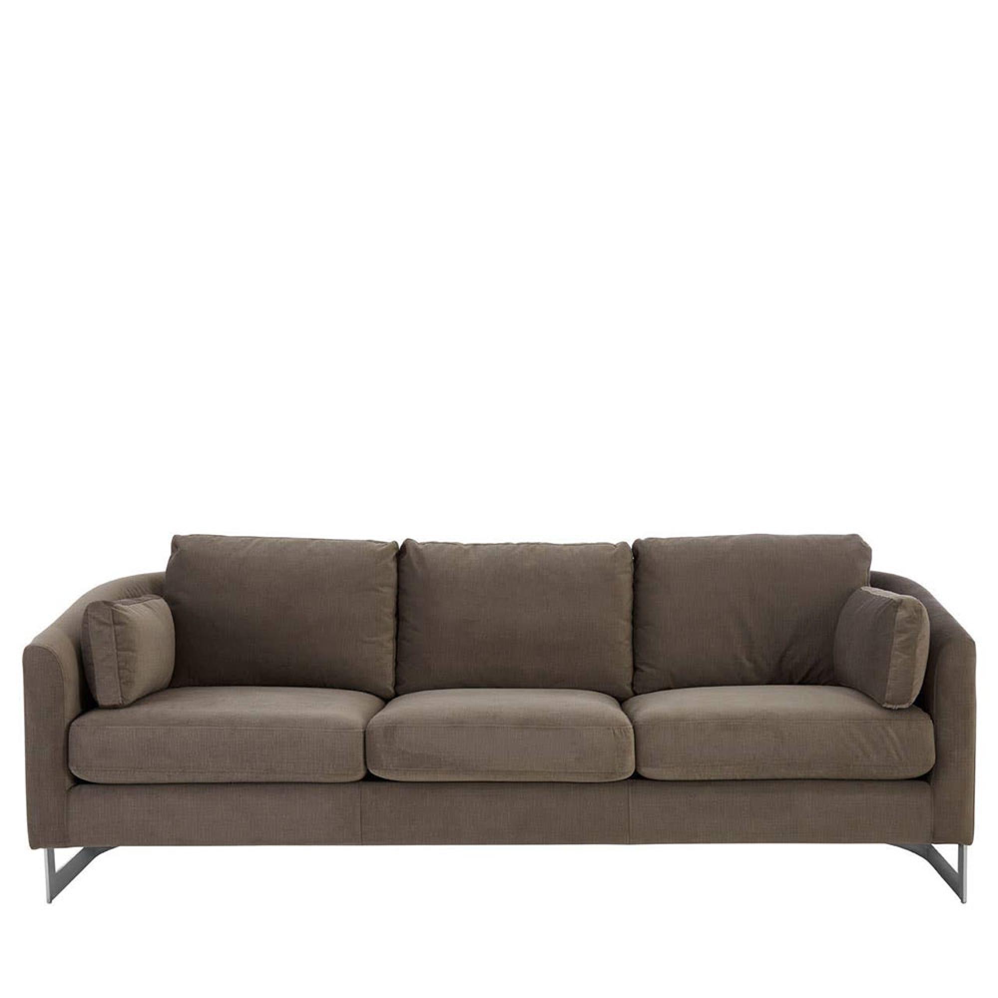 Freda Sofa - 3 Seater - Dark Grey Velvet Fabric