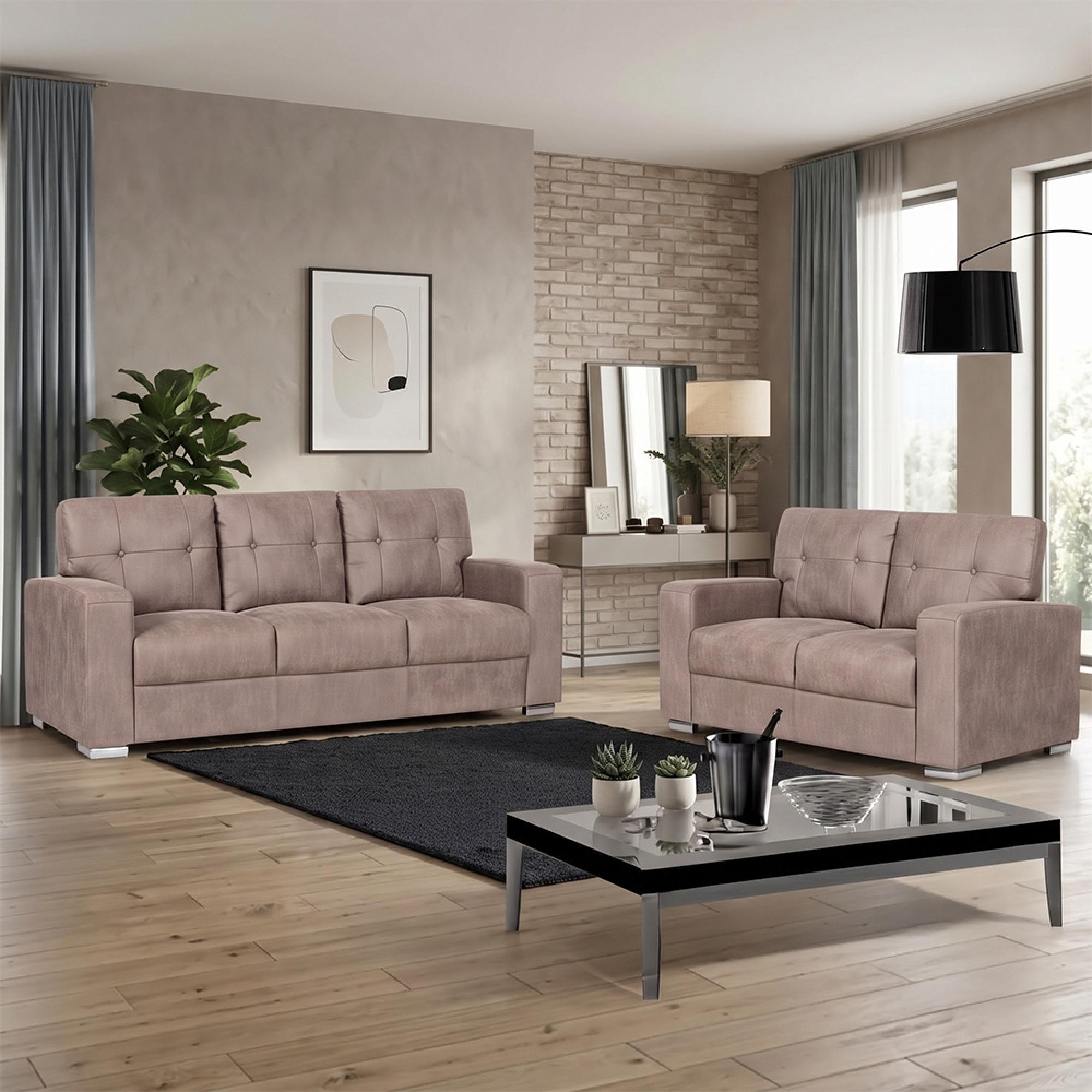 Hampton Sofa - 3+2 Seater - Taupe - Fabric