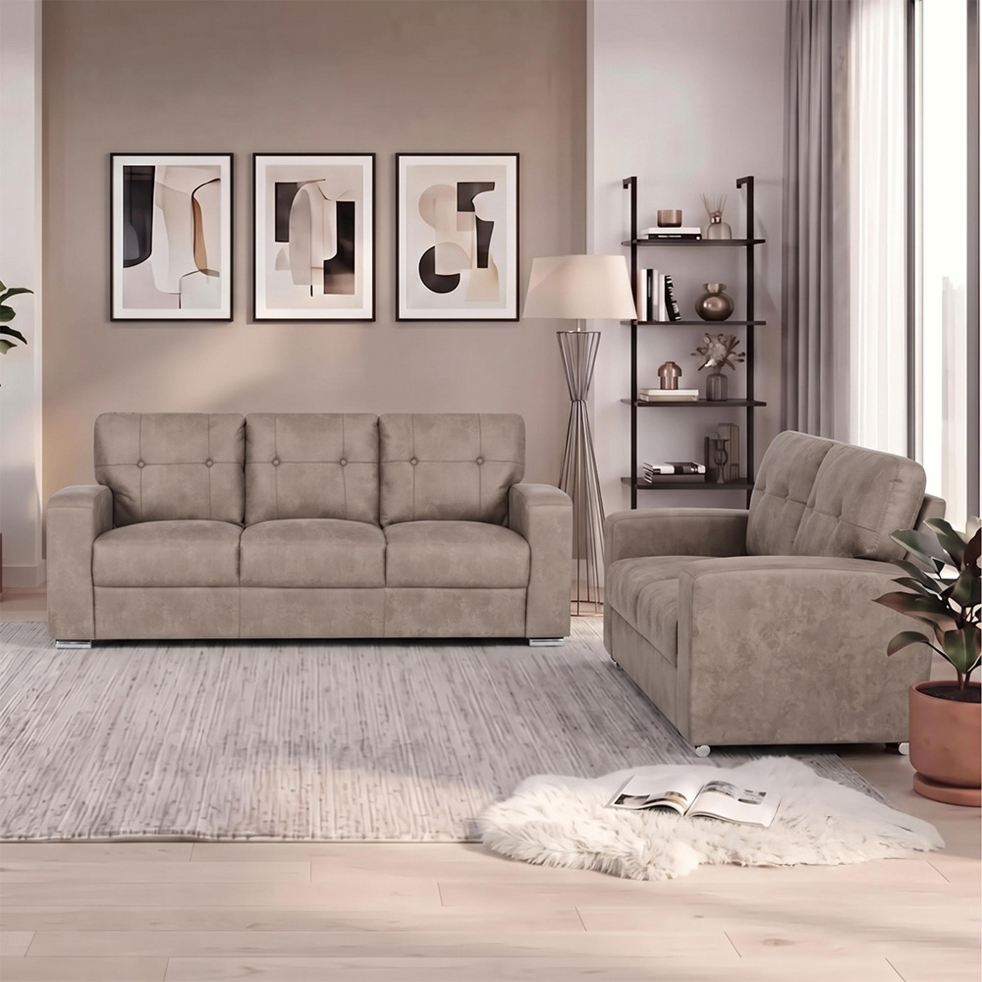 Hampton Sofa - 3+2 Seater - Taupe - Fabric