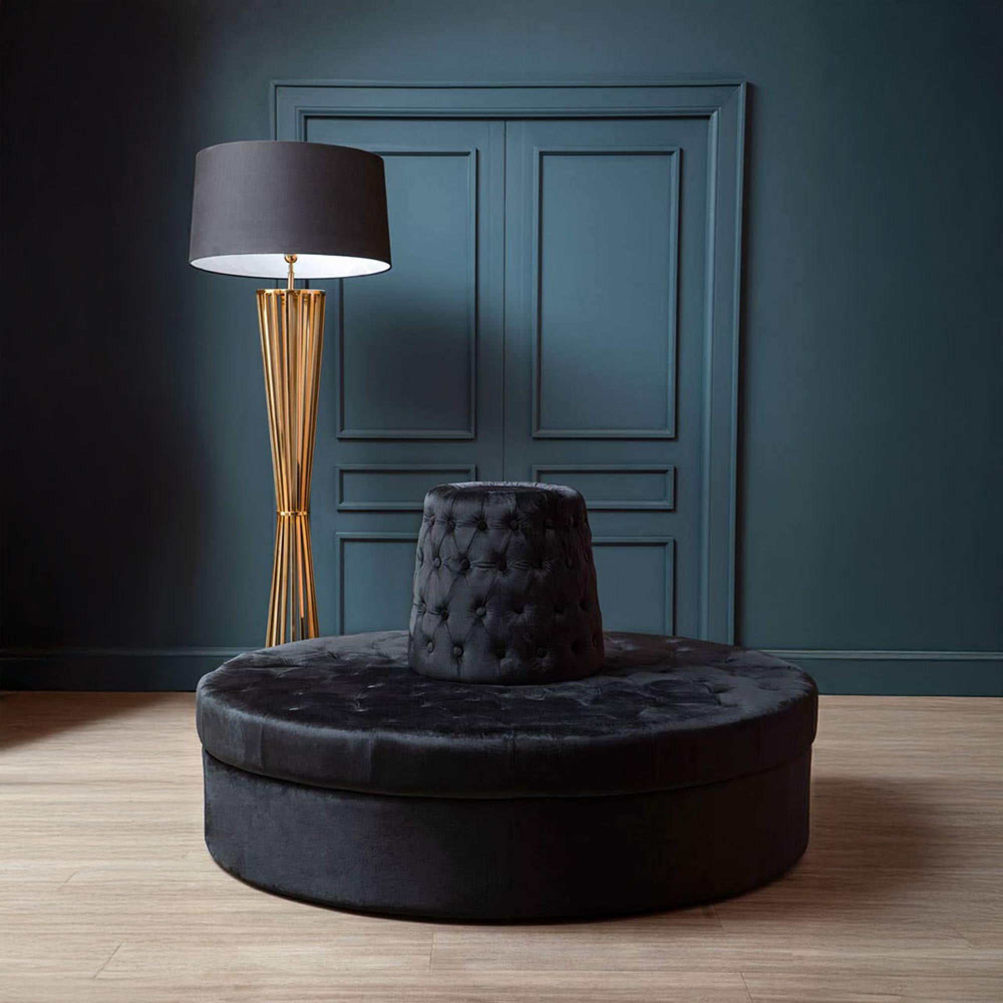 Hartford Sofa - Modular - Round - Black Velvet Fabric