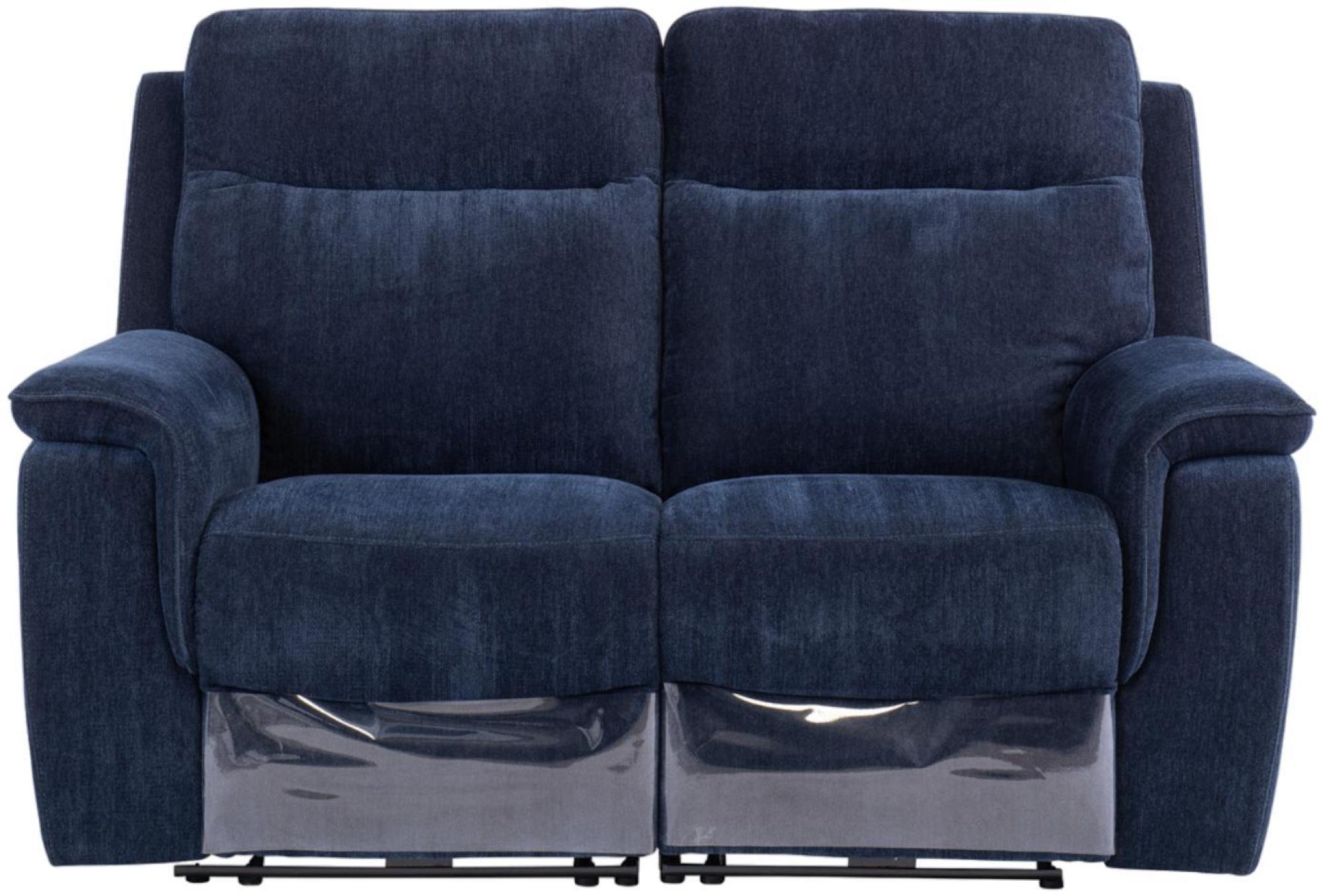Havana Sofa - 2 Seater - Electric Recliner - Blue Fabric