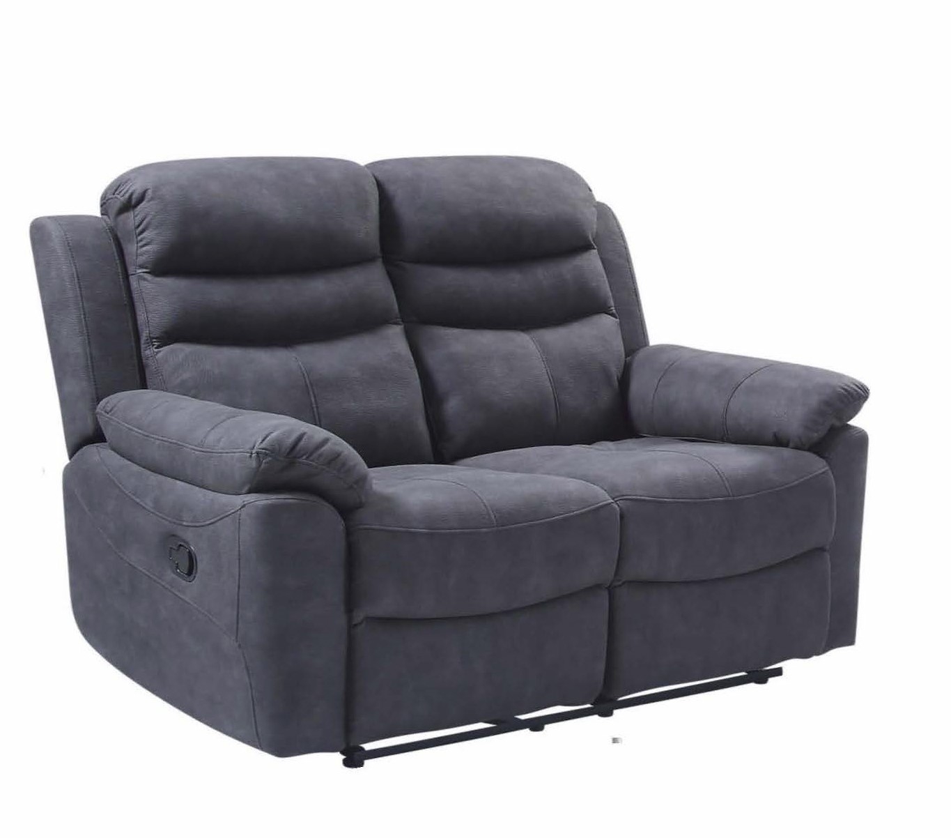 Hooven Recliner Sofa - 2 Seater - Charcoal Fabric