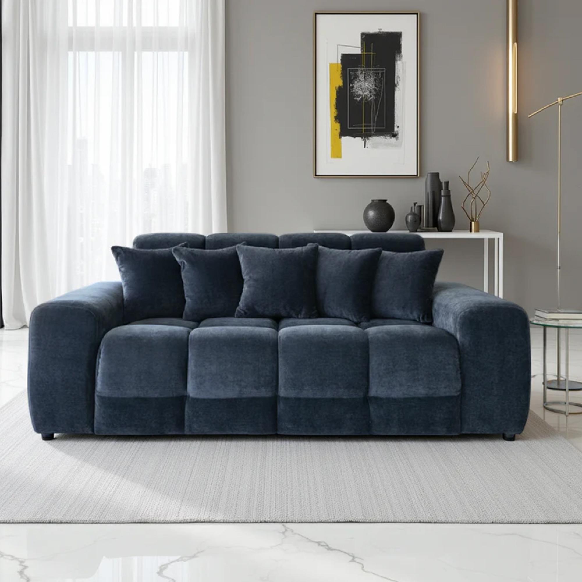 Jacob Sofa - Black Fabric - 3 Seater