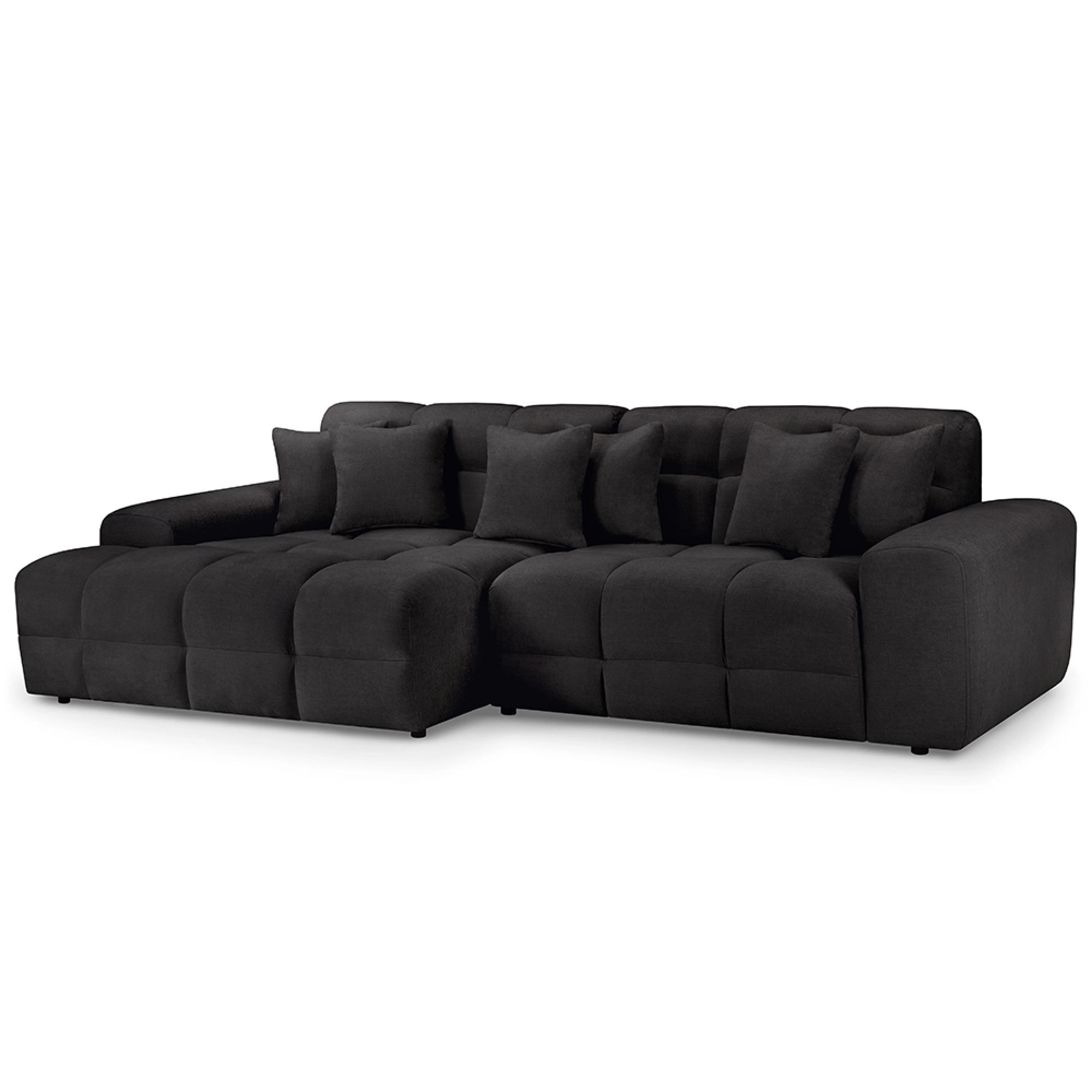 Jacob Corner Sofa - Black Fabric - LHF