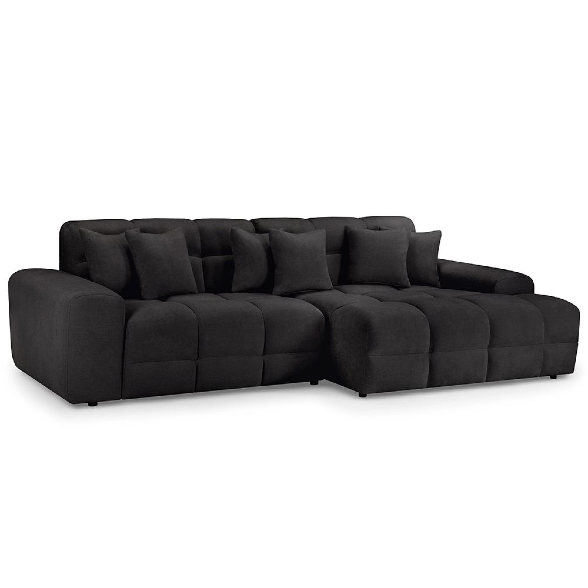 Jacob Corner Sofa - Black Fabric - RHF