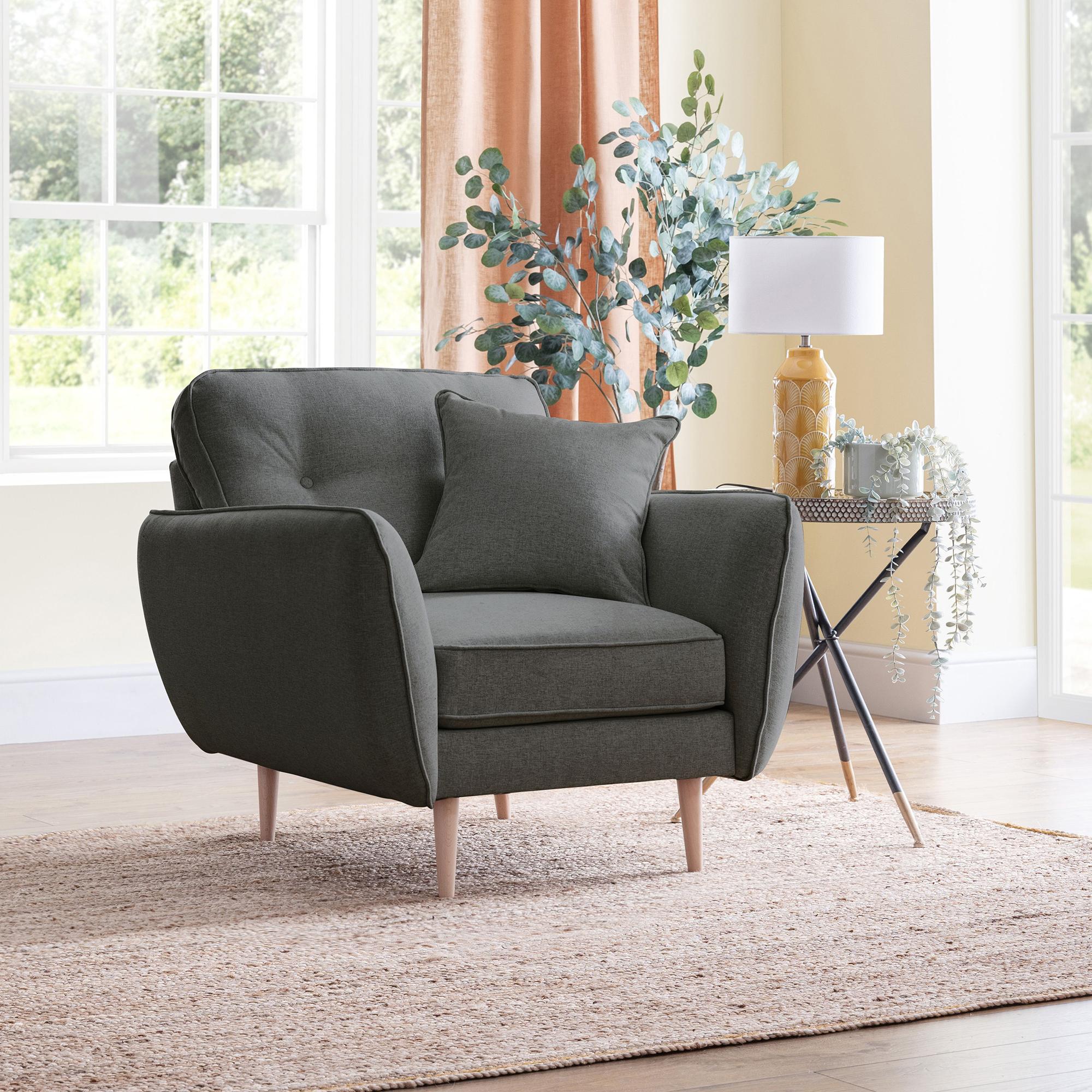 Kendal Armchair - Charcoal Fabric
