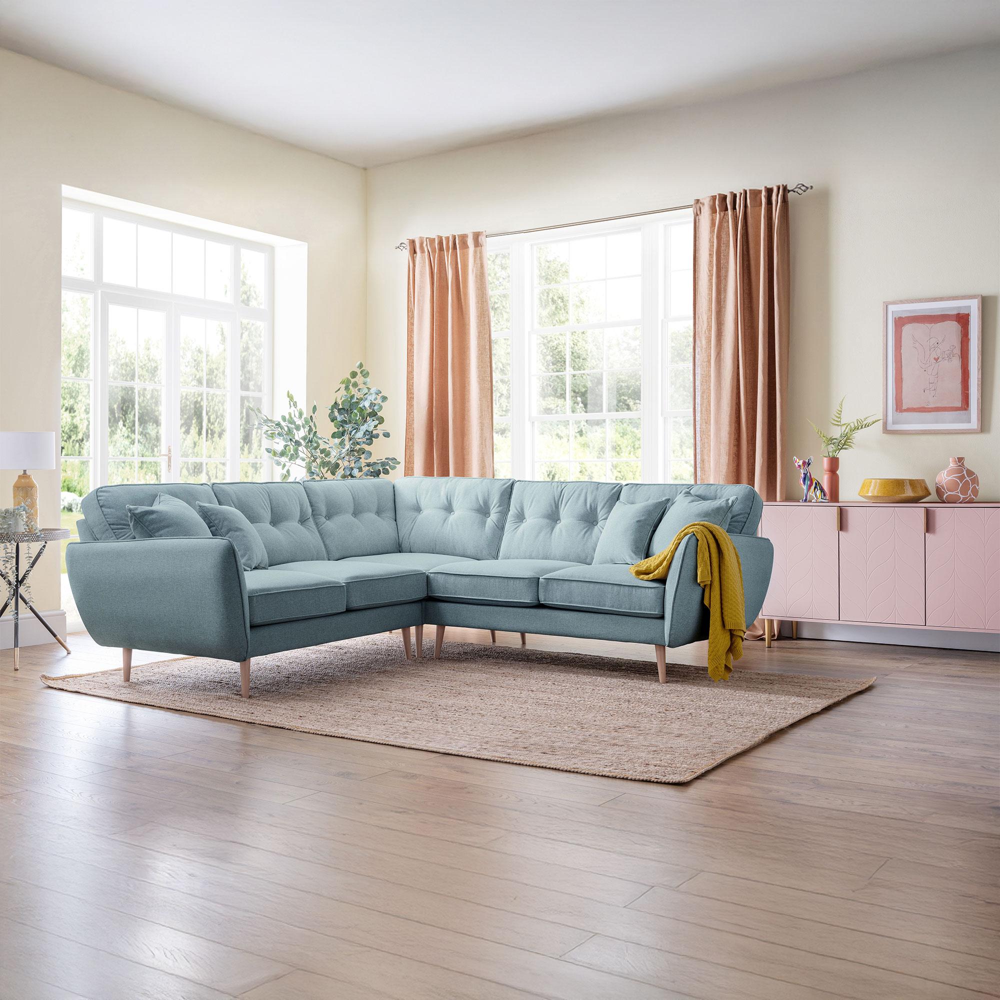 Kendal Corner Sofa - 2 Corner 2 - Lagoon Fabric