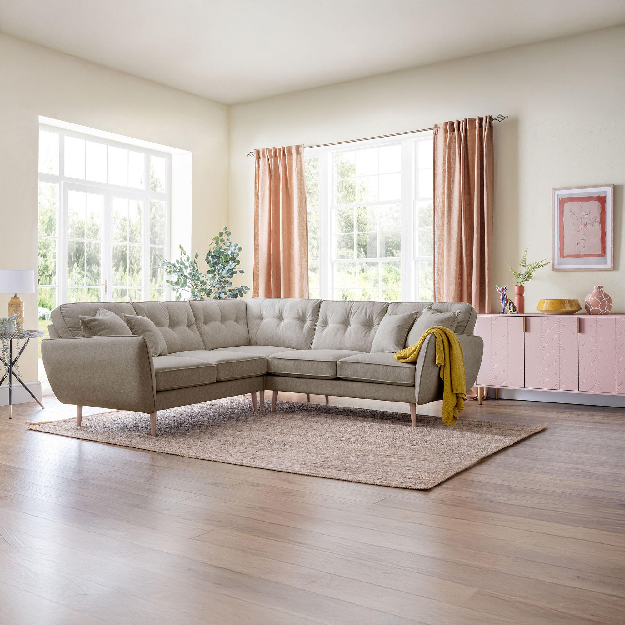 Kendal Corner Sofa - 2 Corner 2 - Mink Fabric