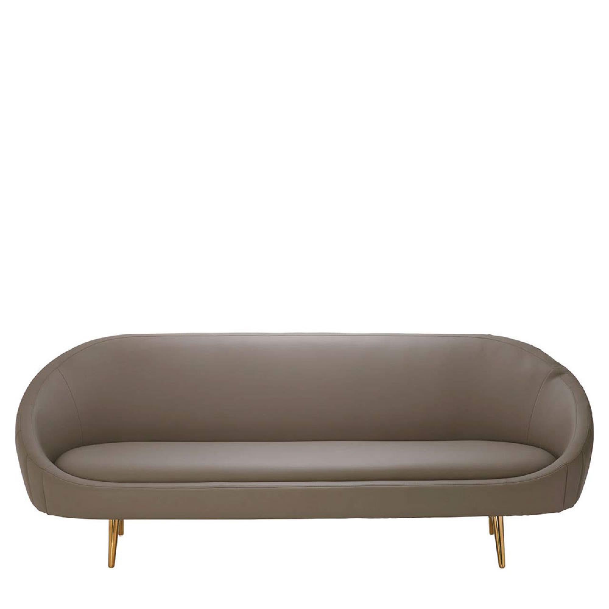 Lagero Sofa - 3 Seater - Brown Faux Leather