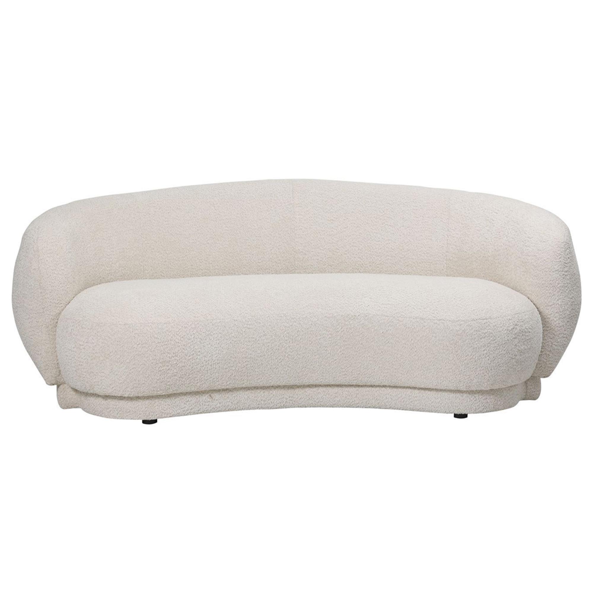 Waverley Sofa - Cream Boucle Fabric - Curved - 2 Seater