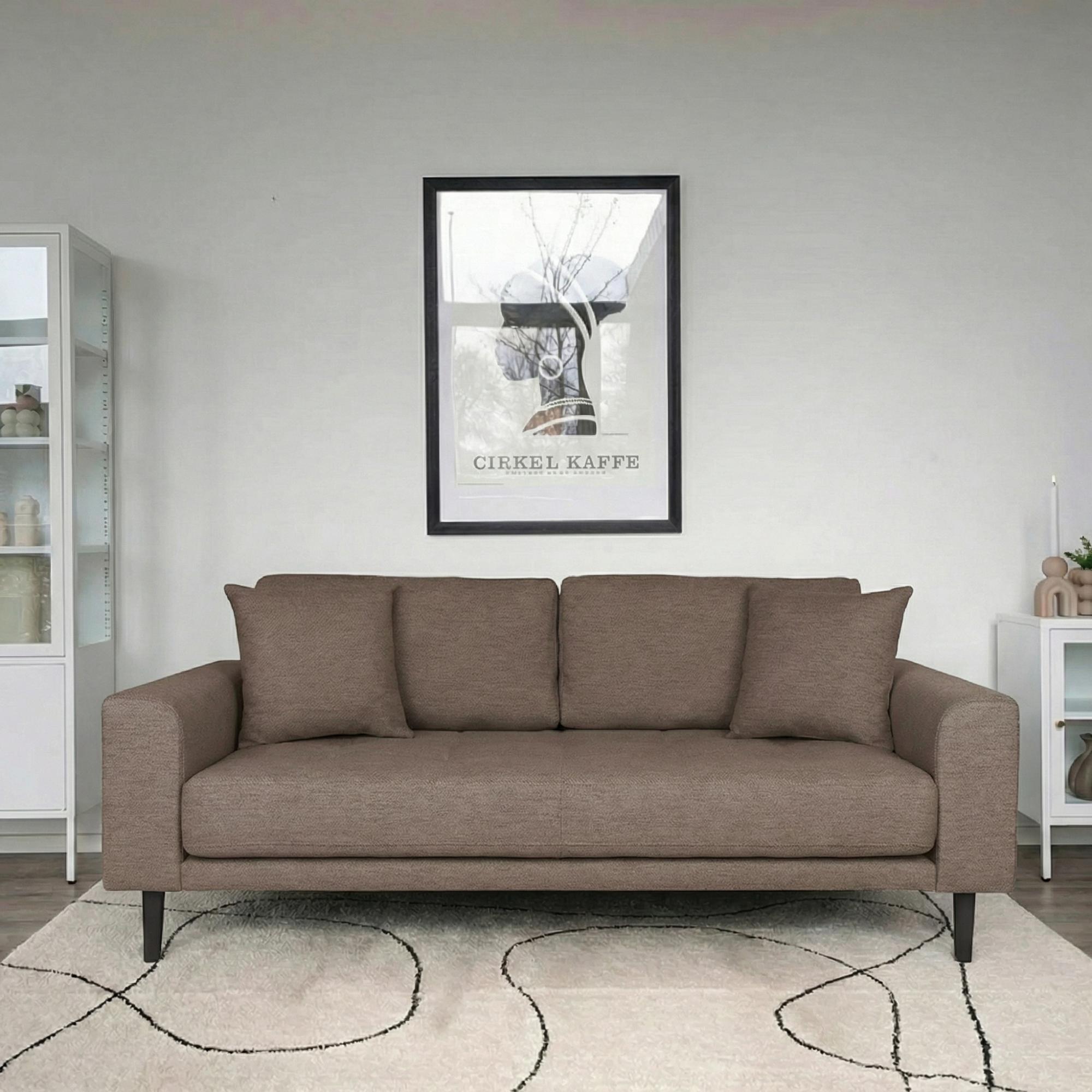 Lido Sofa - 2.5 Seater - Brown - Fabric