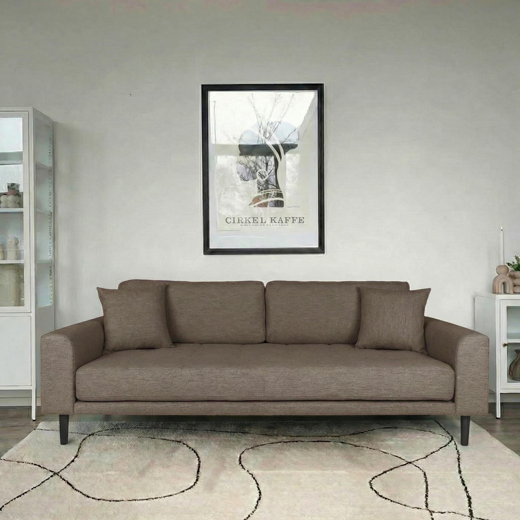 Lido Sofa - 3 Seater - Brown - Fabric
