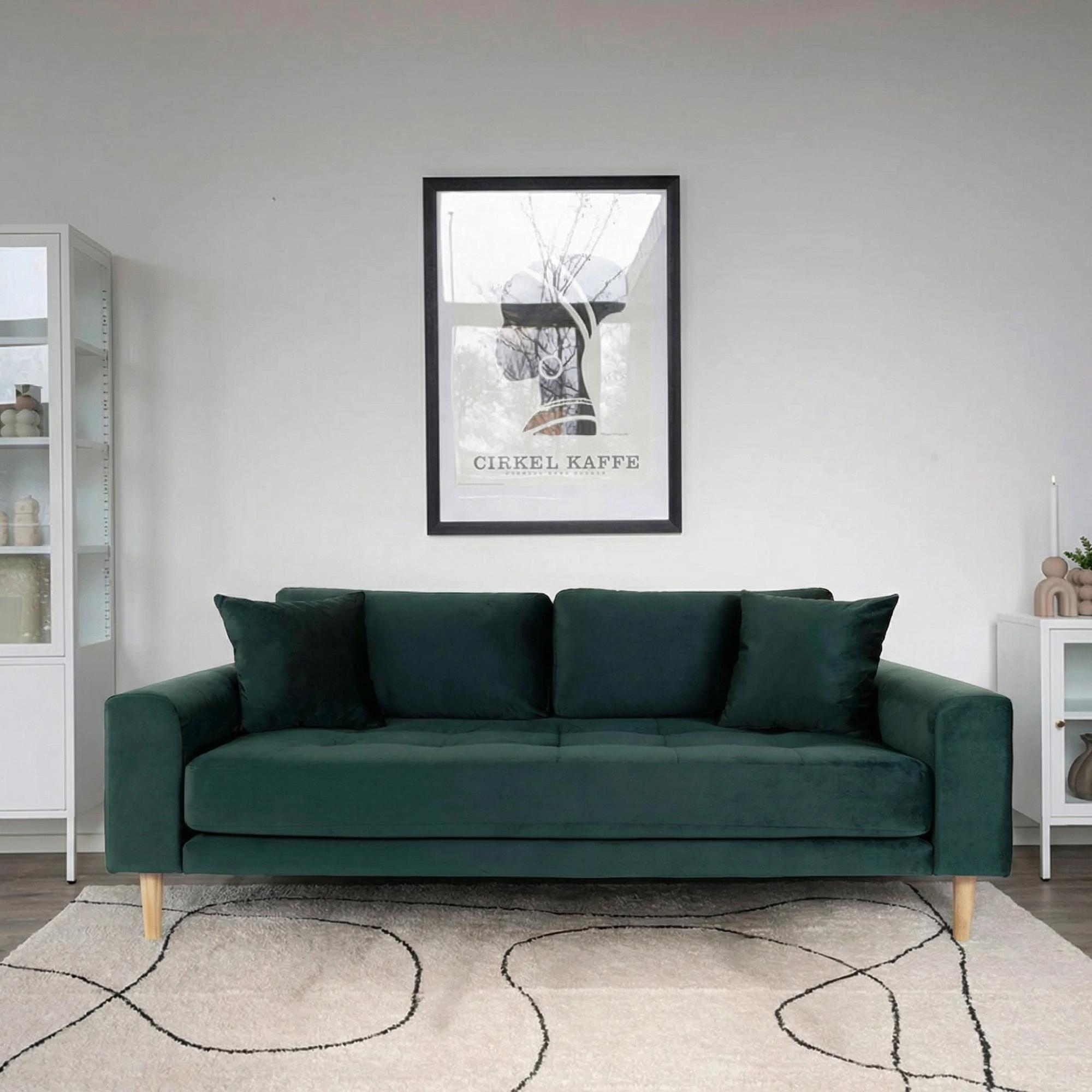 Lido Sofa - 2.5 Seater - Dark Green - Fabric