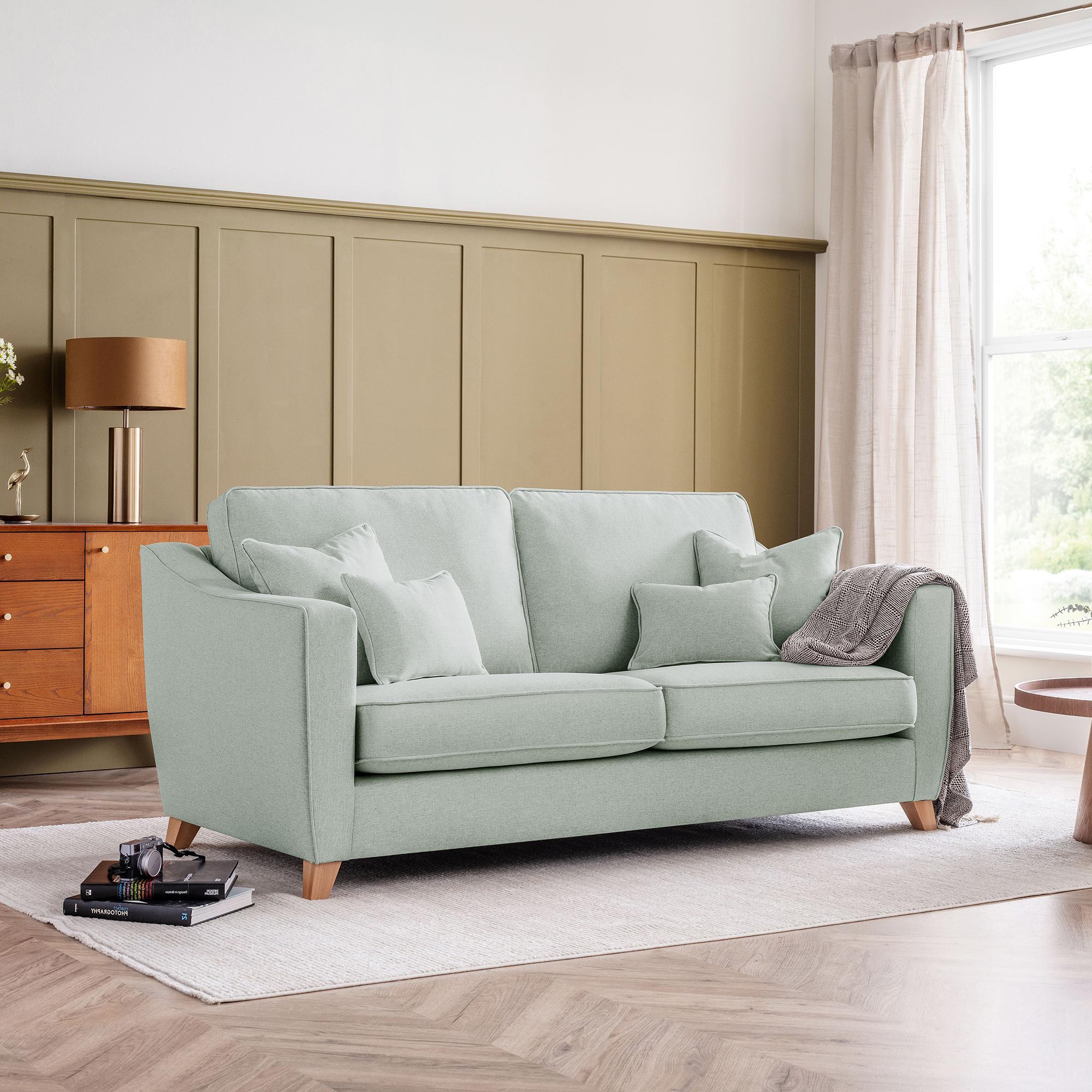 Linnet Sofa - 3 Seater - Aqua Fabric