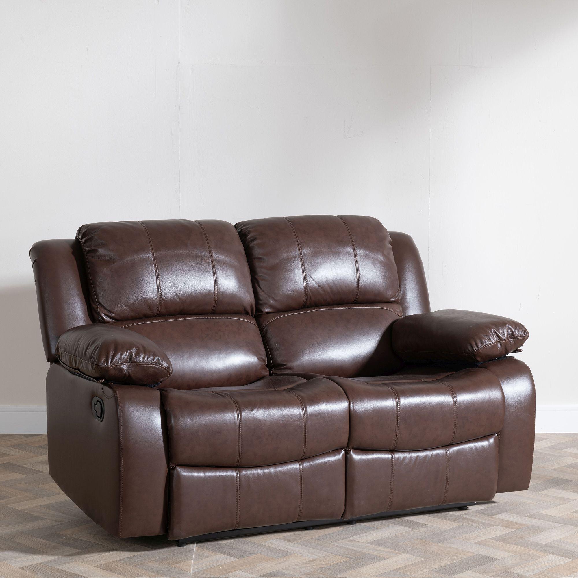 London Recliner Sofa - 2 Seater - Brown Leather