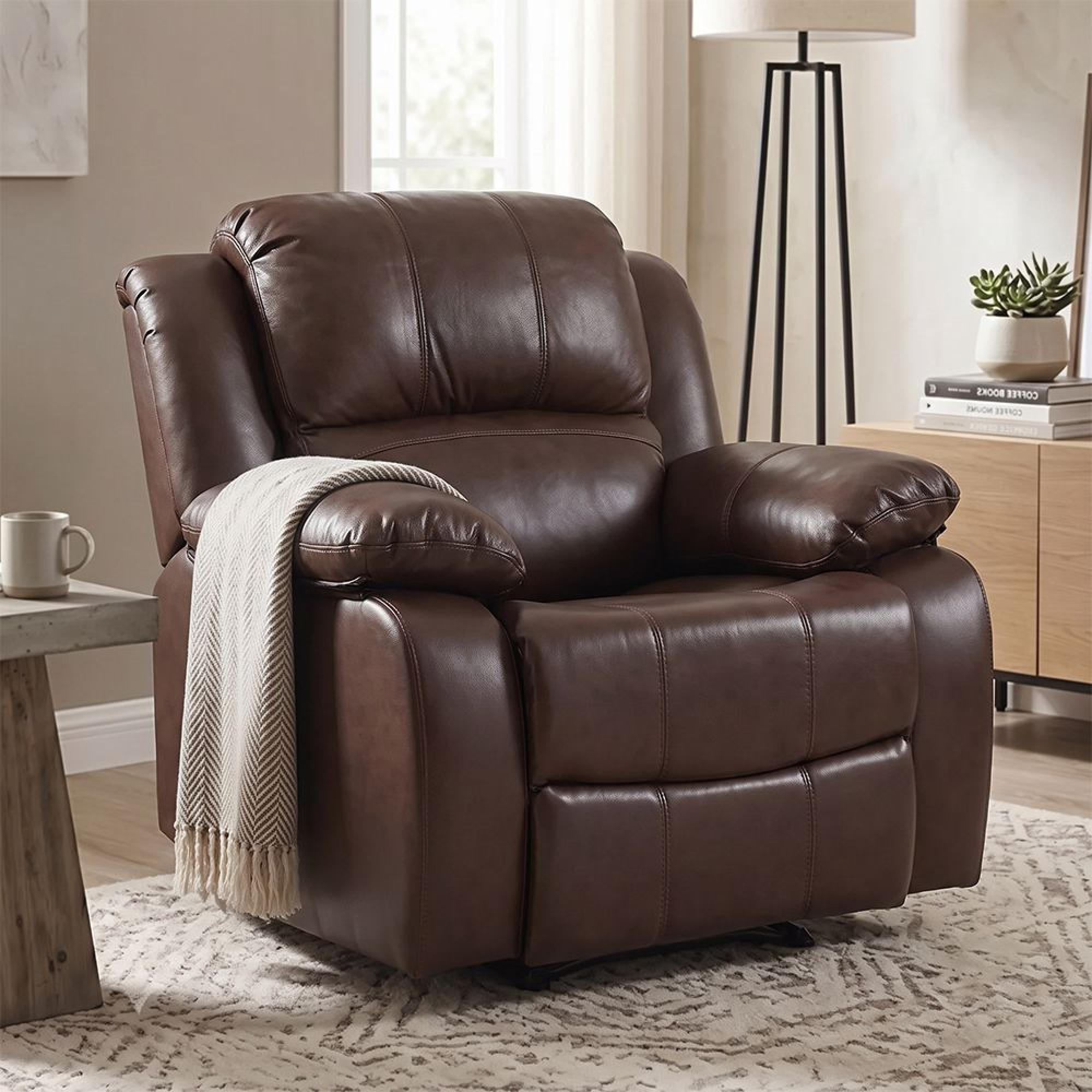 London Recliner Armchair - Brown Leather