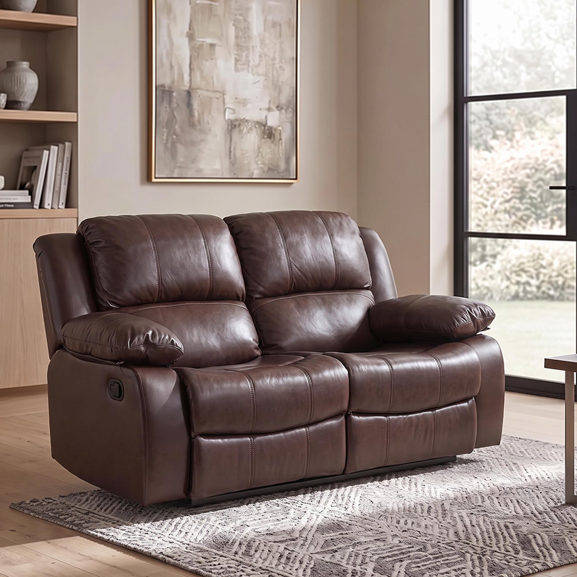 London Recliner Sofa - 2 Seater - Brown Leather