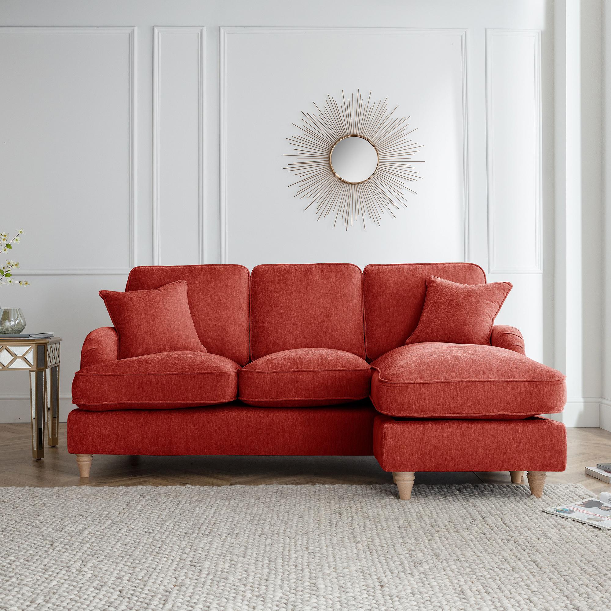 Manhattan Corner Sofa - Chaise - RHF - Apricot Fabric