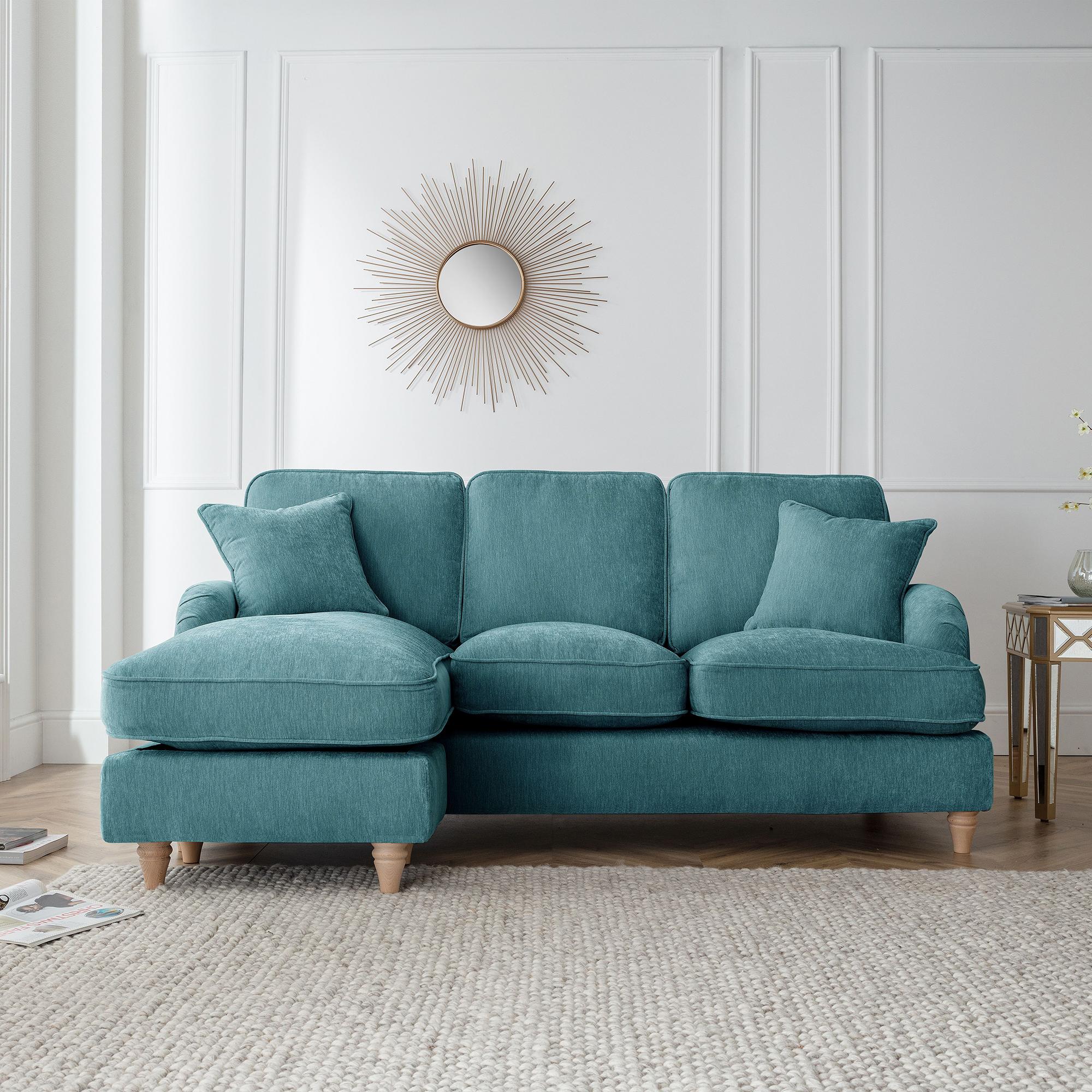 Manhattan Corner Sofa - Chaise - LHF - Emerald Fabric