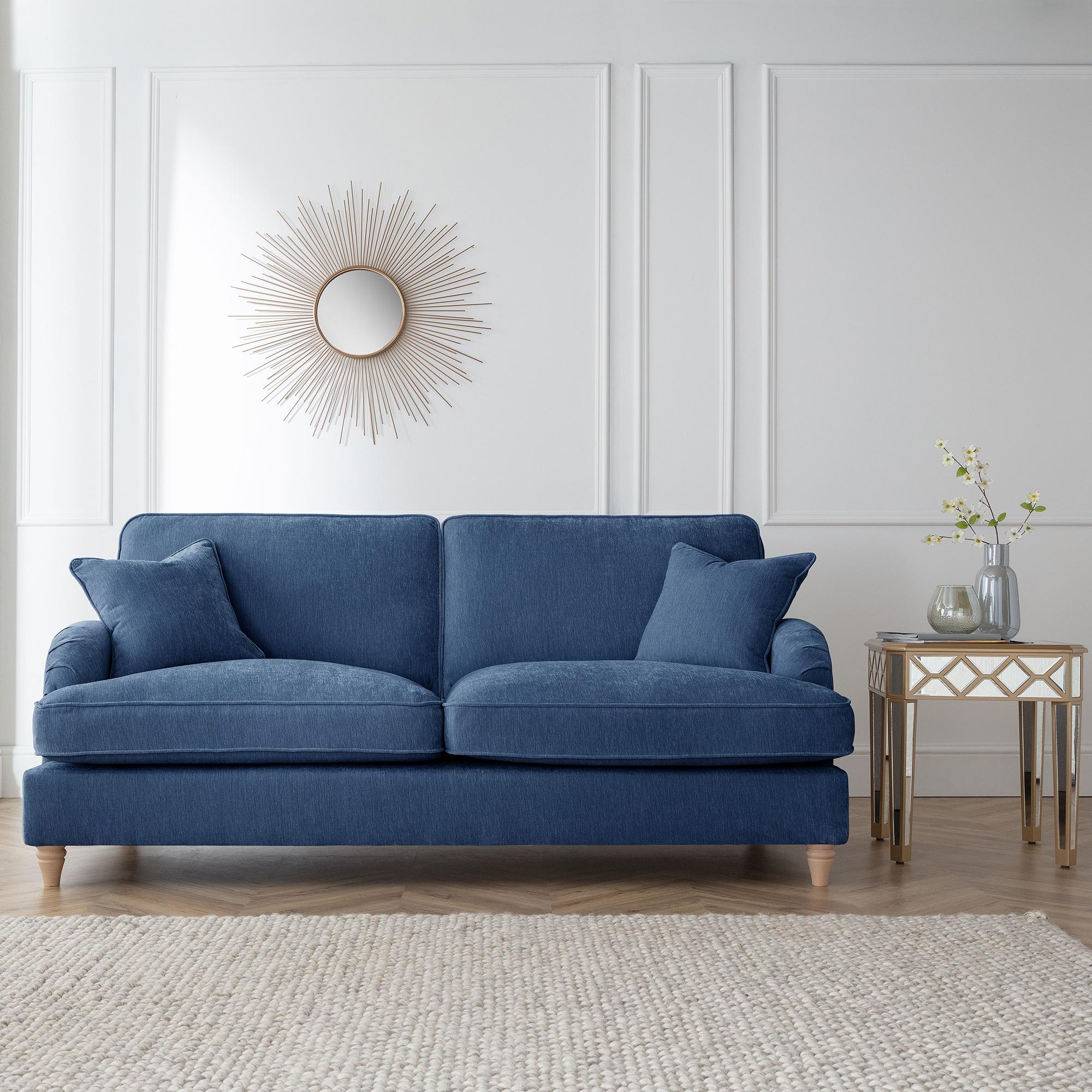 Manhattan Sofa - 3 Seater - Navy Fabric
