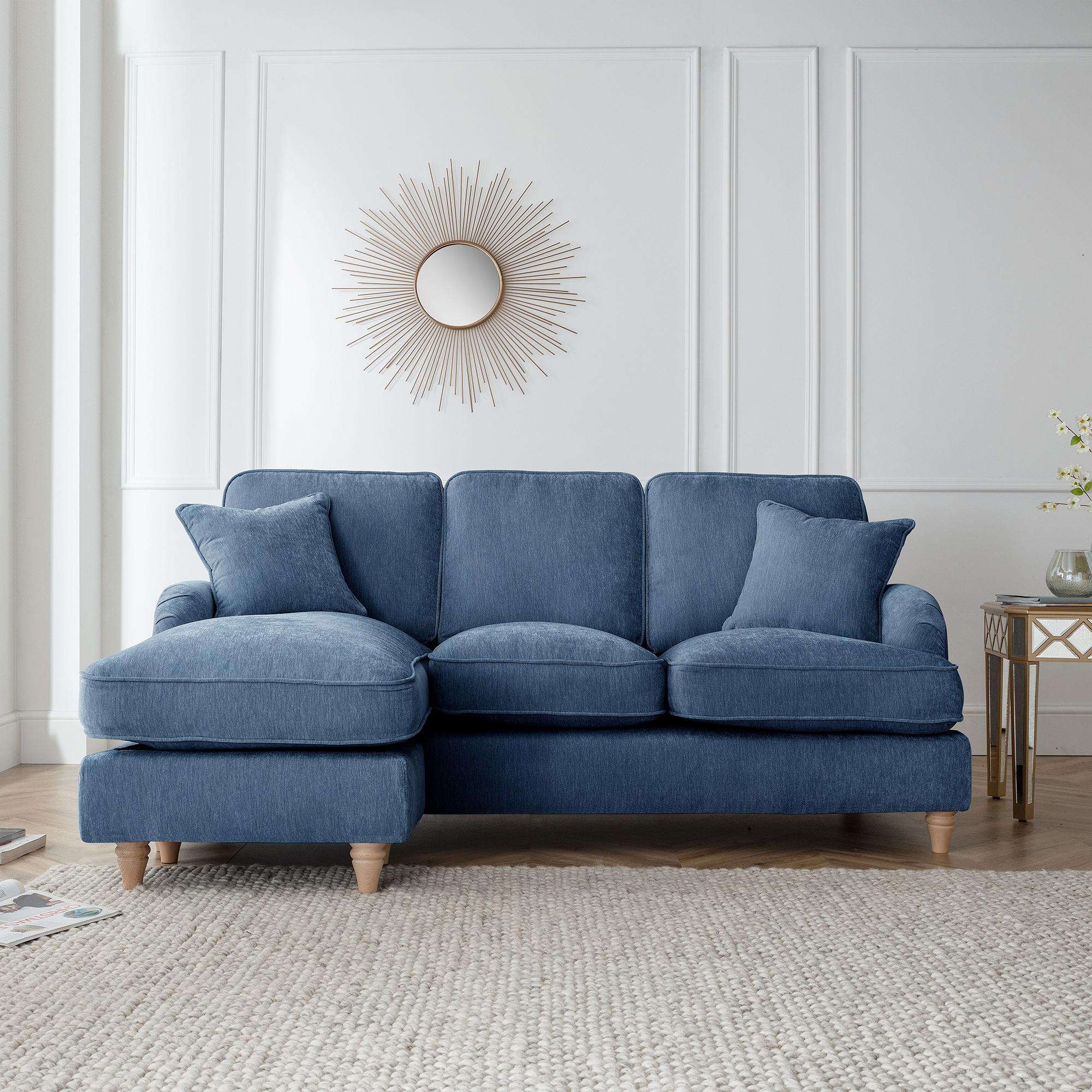 Manhattan Corner Sofa - Chaise - LHF - Navy Fabric
