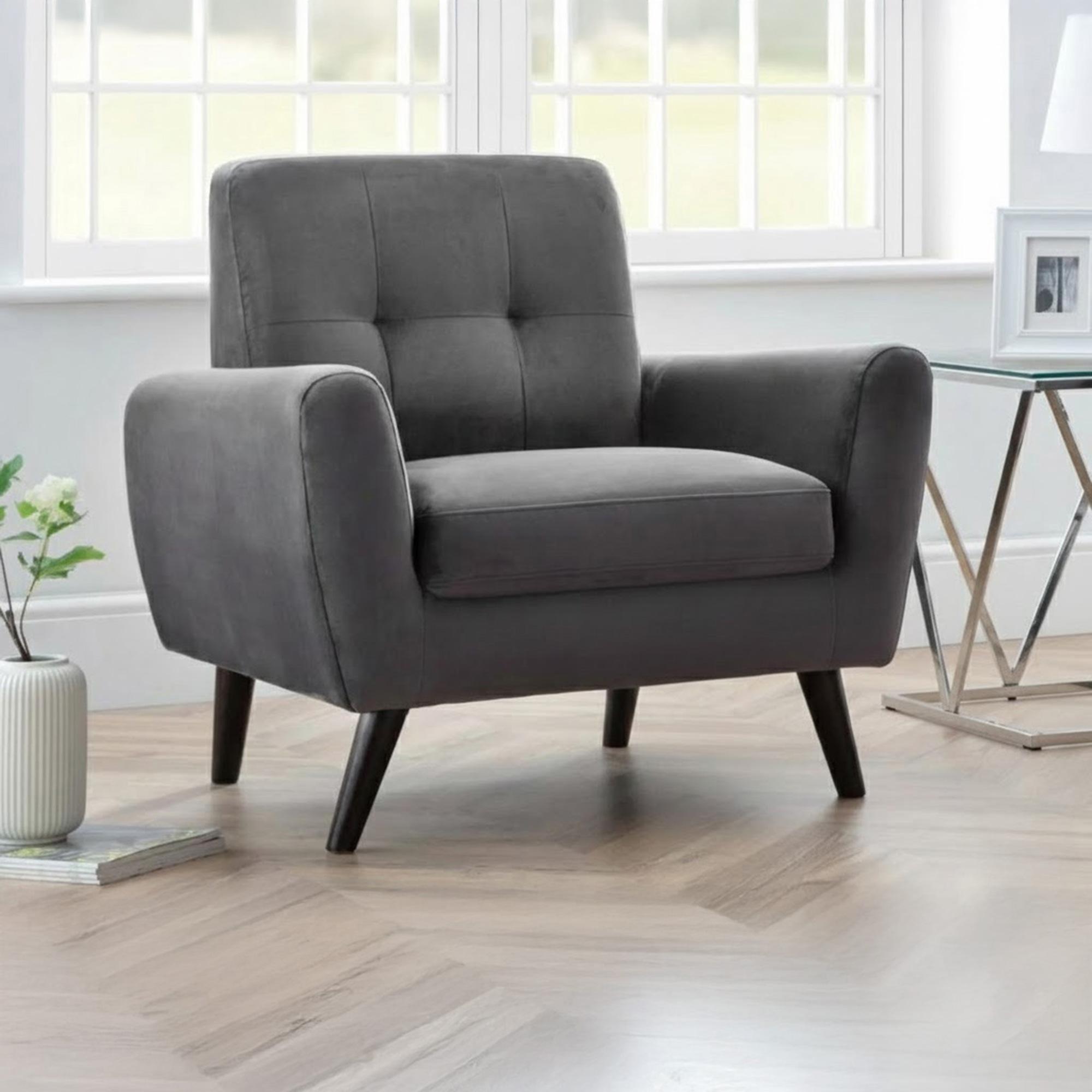 Monza Armchair - Grey Fabric