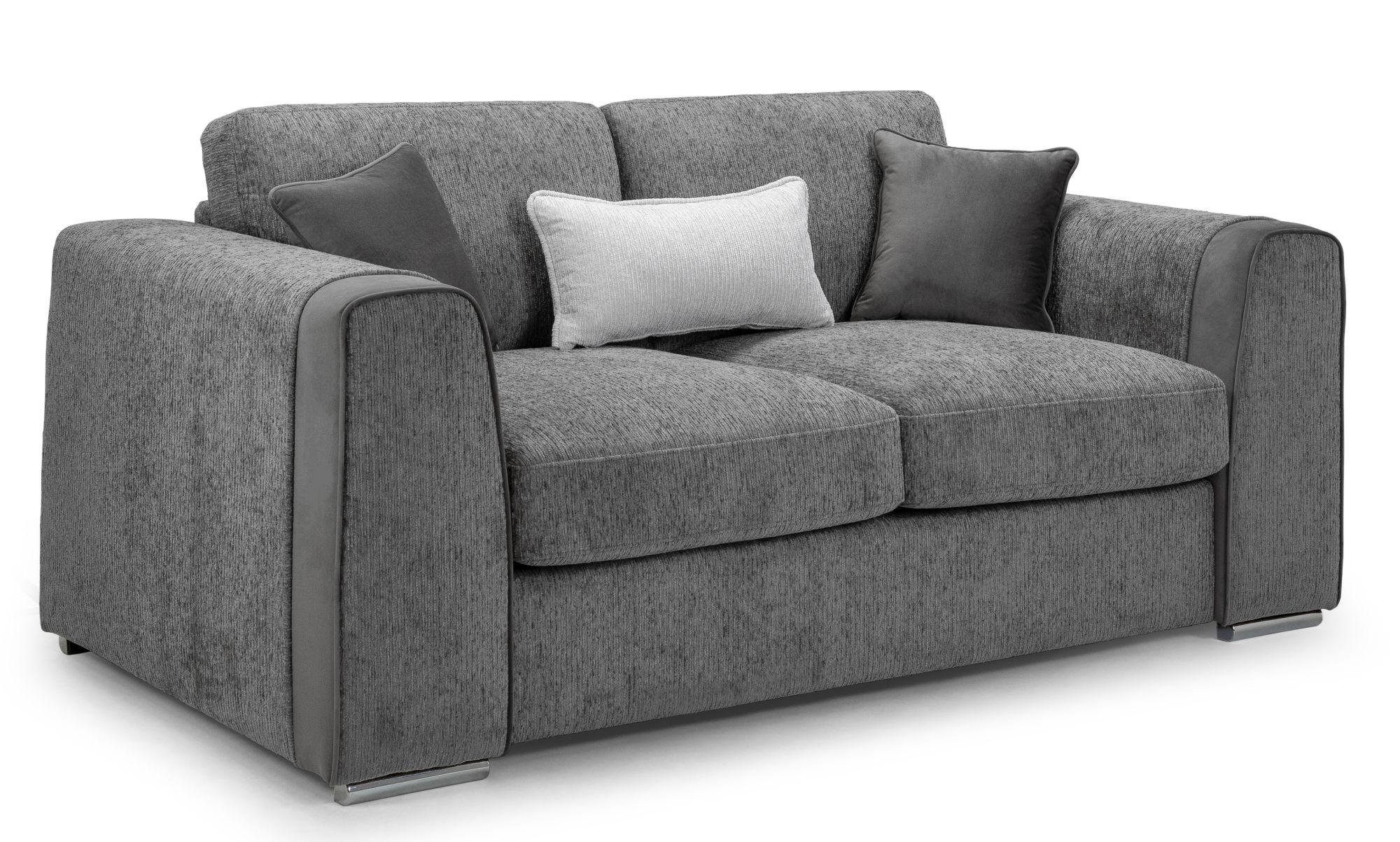Naples Sofa - Grey Fabric - 2 Seater