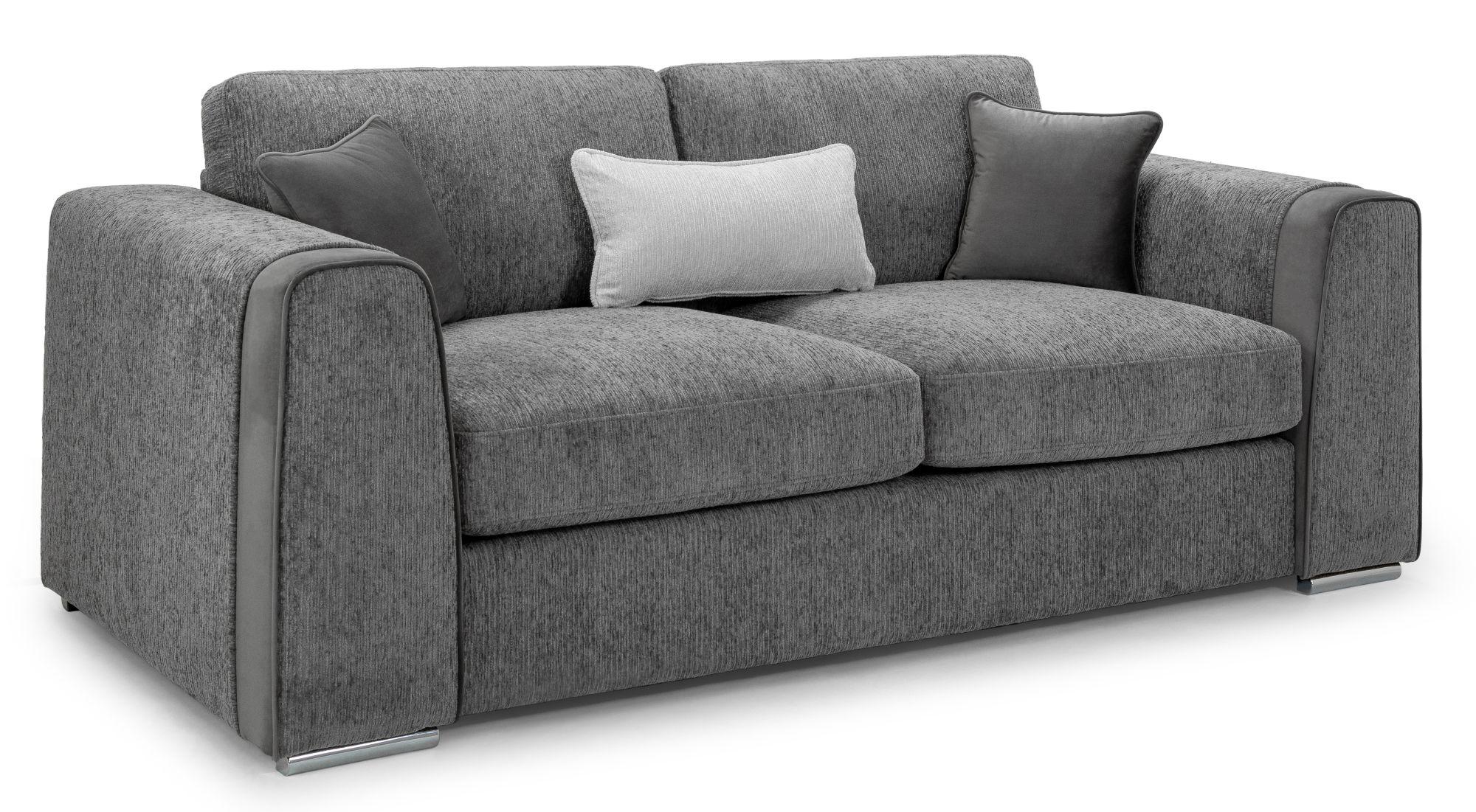 Naples Sofa - Grey Fabric - 3 Seater