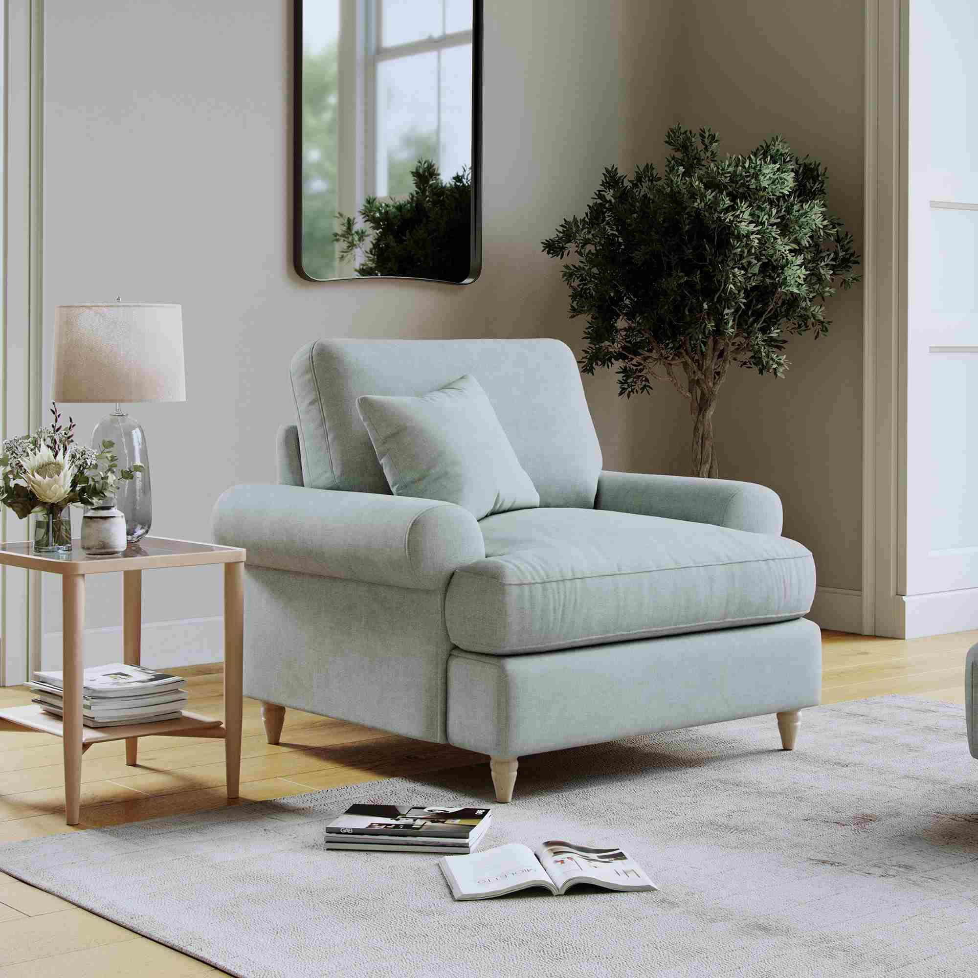 Narva Armchair - Aqua Fabric