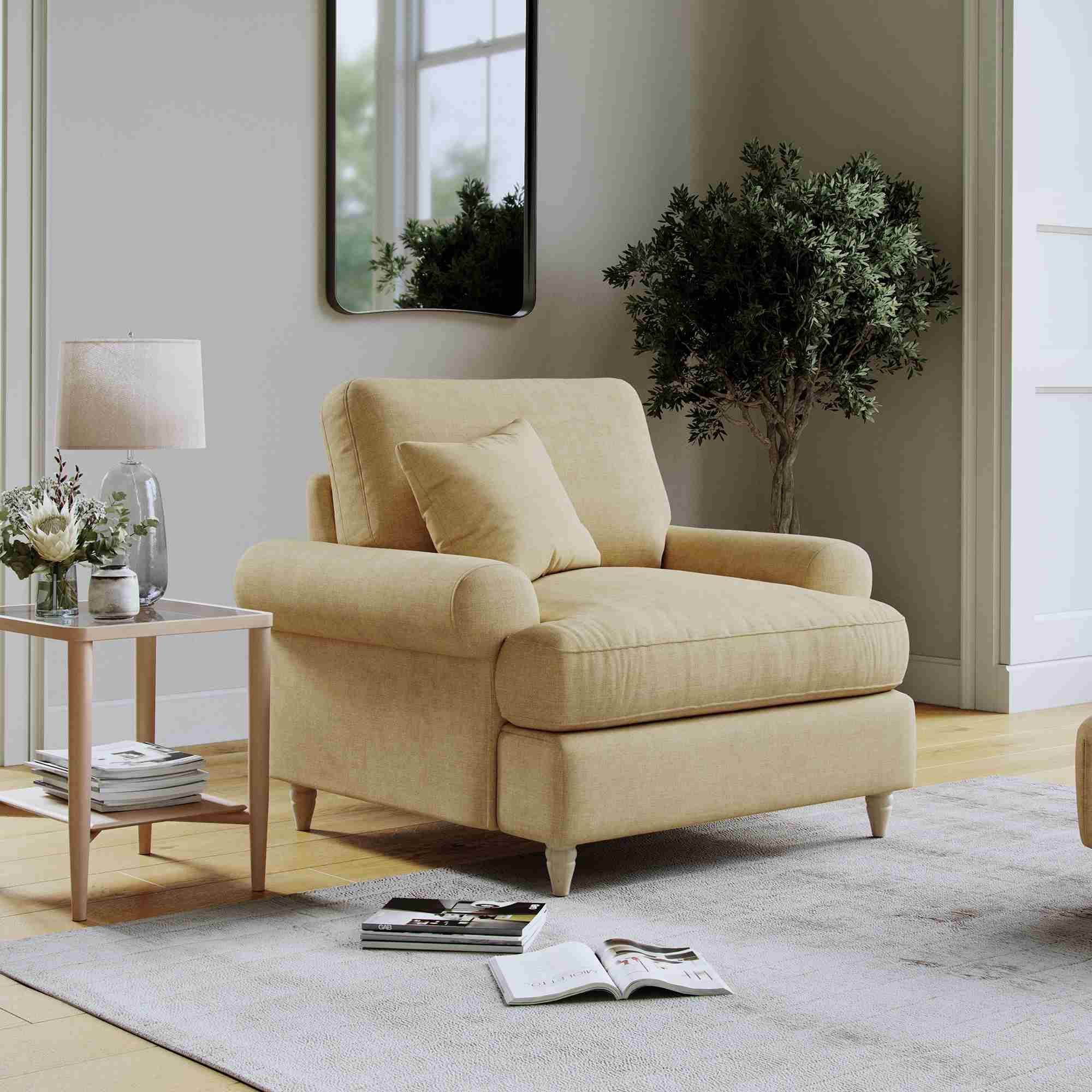 Narva Armchair - Corn Fabric