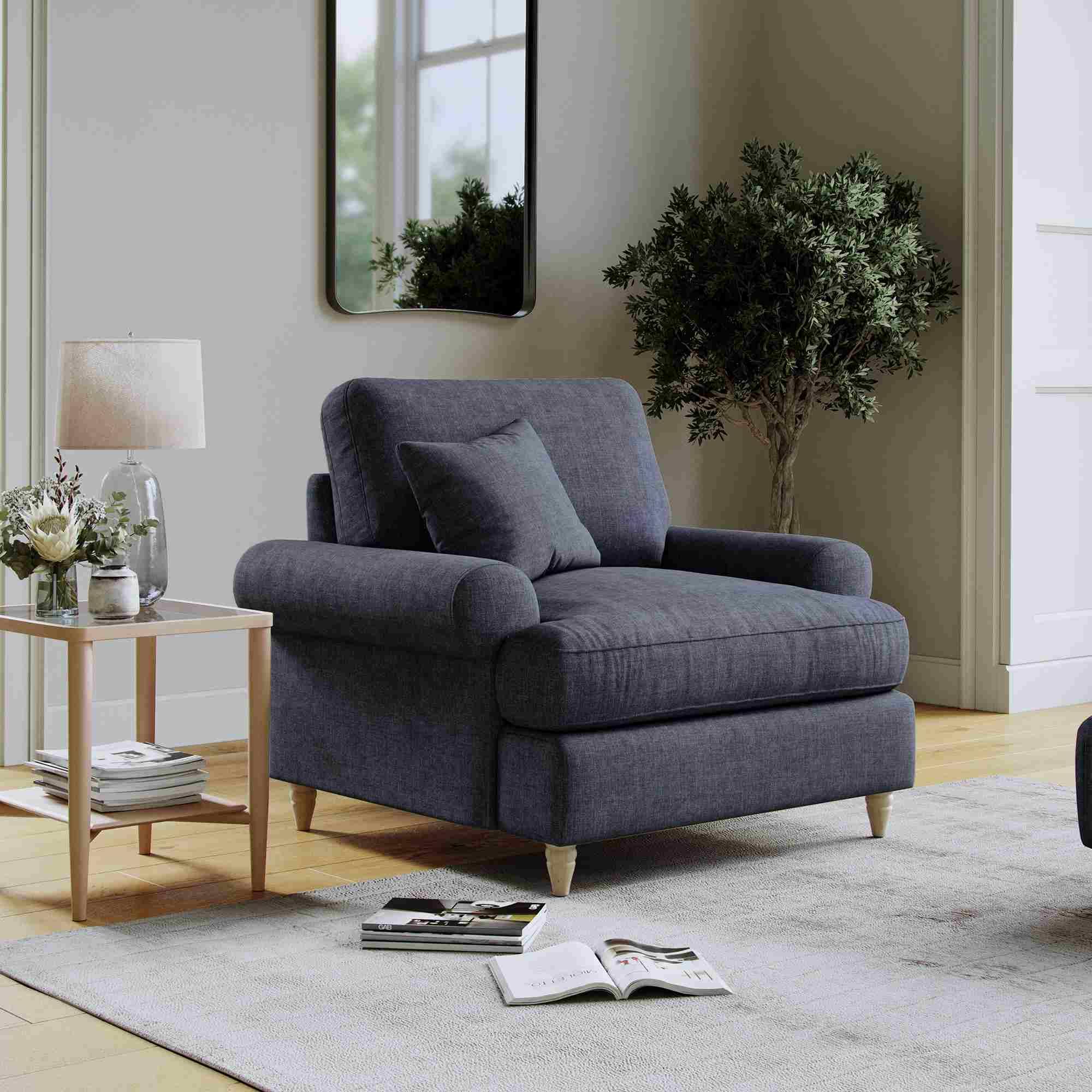 Narva Armchair - Denim Fabric