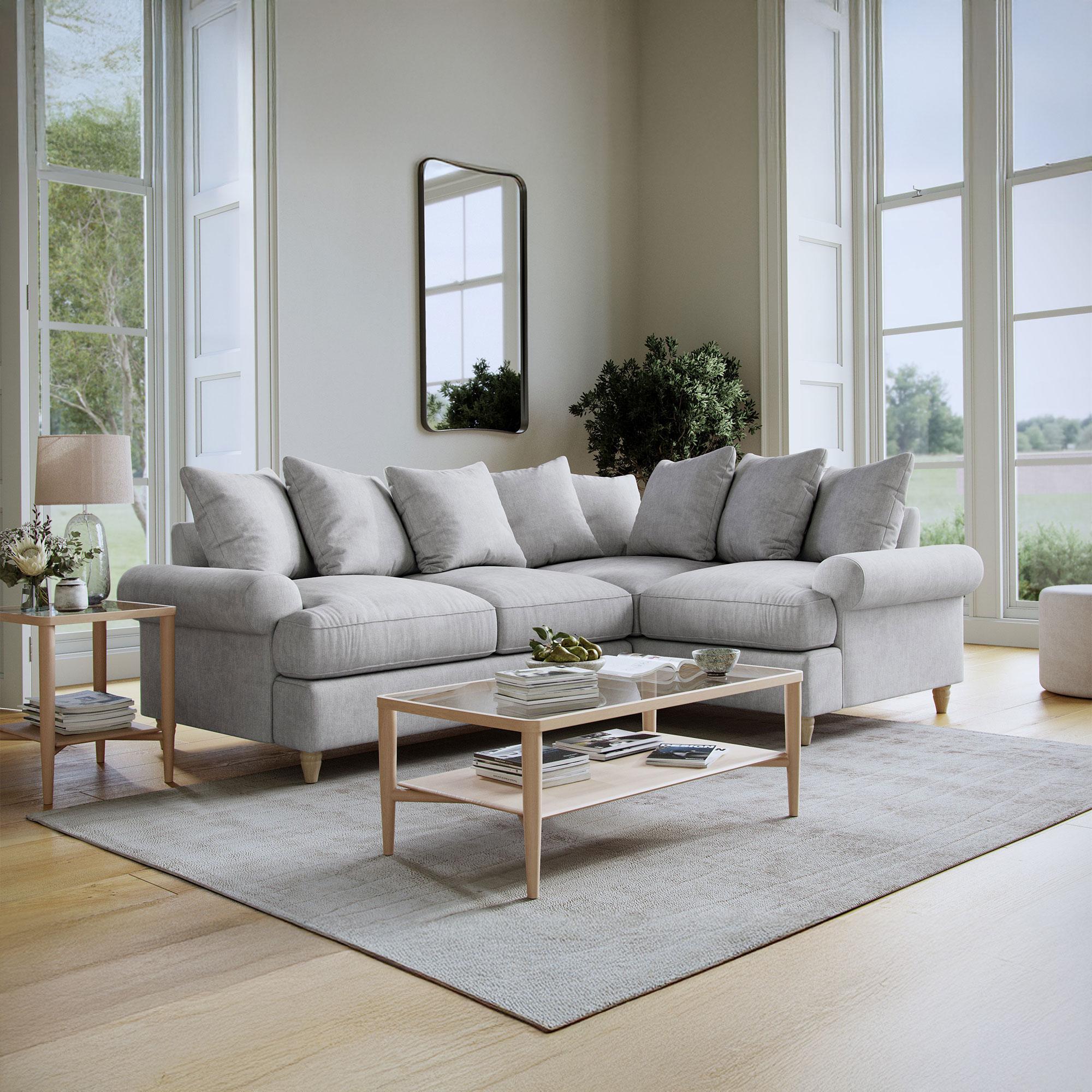 Narva Corner Sofa - 2 Corner 1 - Dove Grey Fabric