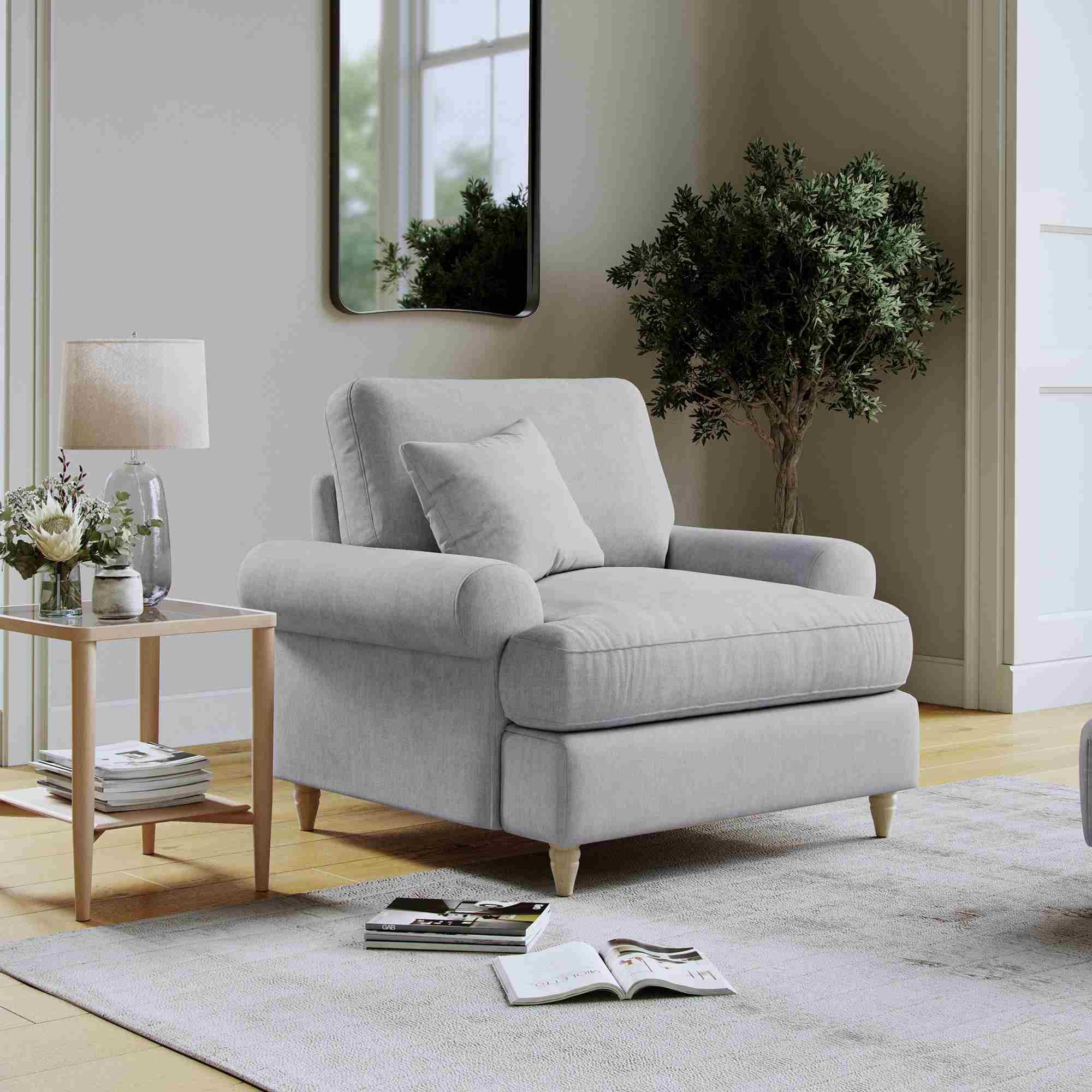 Narva Armchair - Dove Grey Fabric