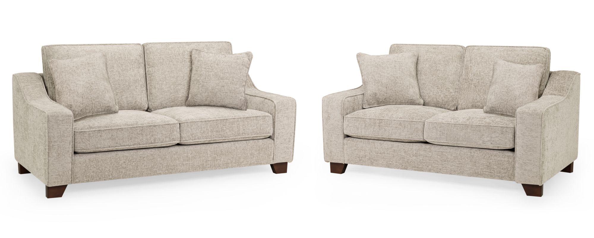 Nebraska Sofa Set - Beige Fabric - 3+2 Seater