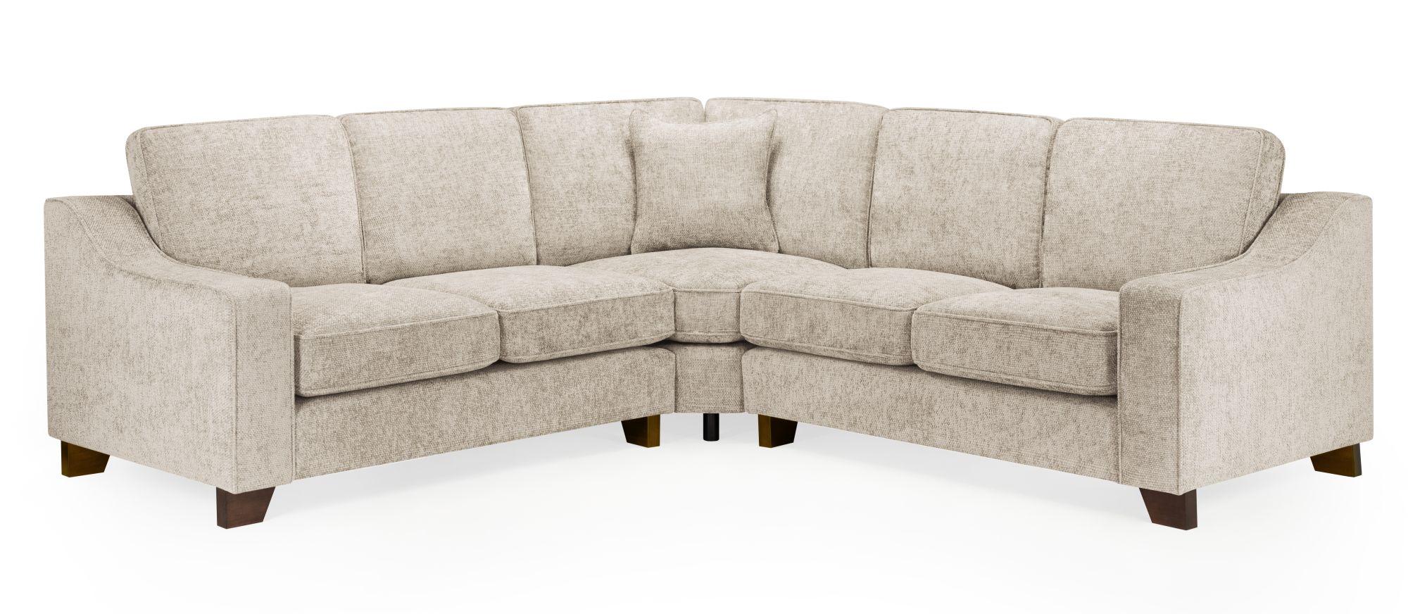 Nebraska Corner Sofa Suite - Beige Fabric - Large
