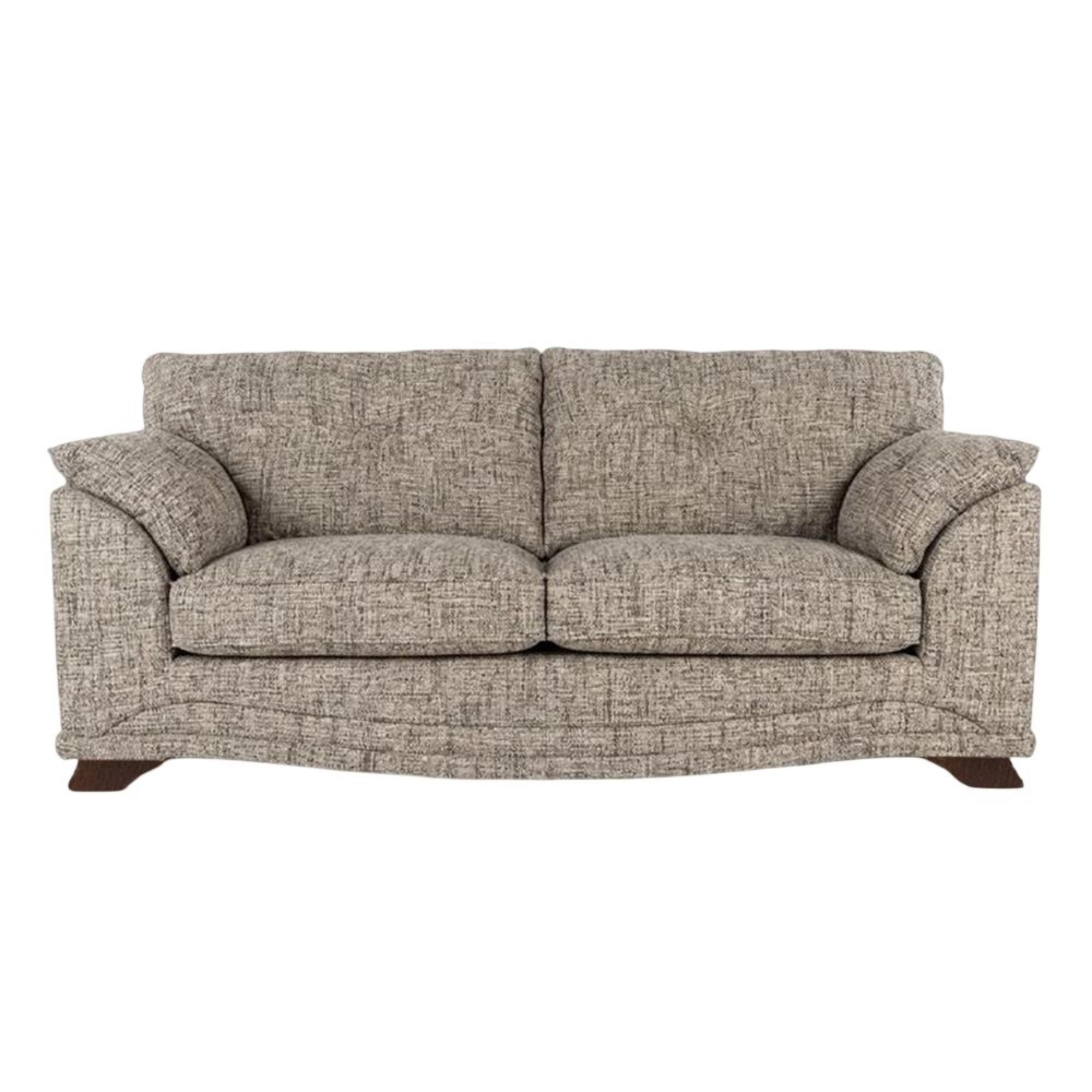 Nicole Fabric Sofa - 3 Seater - Lassie Mocha Fabric - Walnut Legs