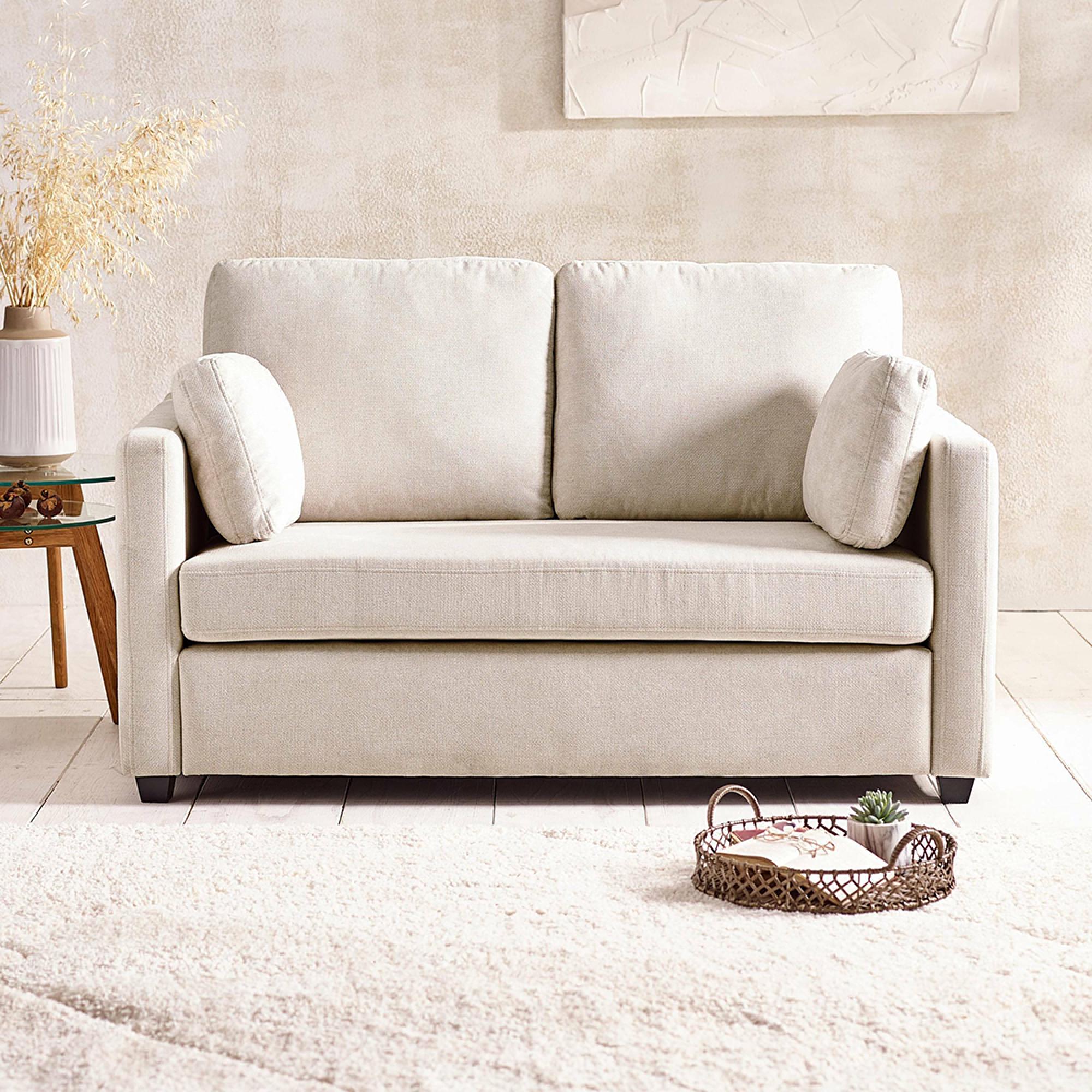Ottilie Beige Fabric Sofa - 2 Seater