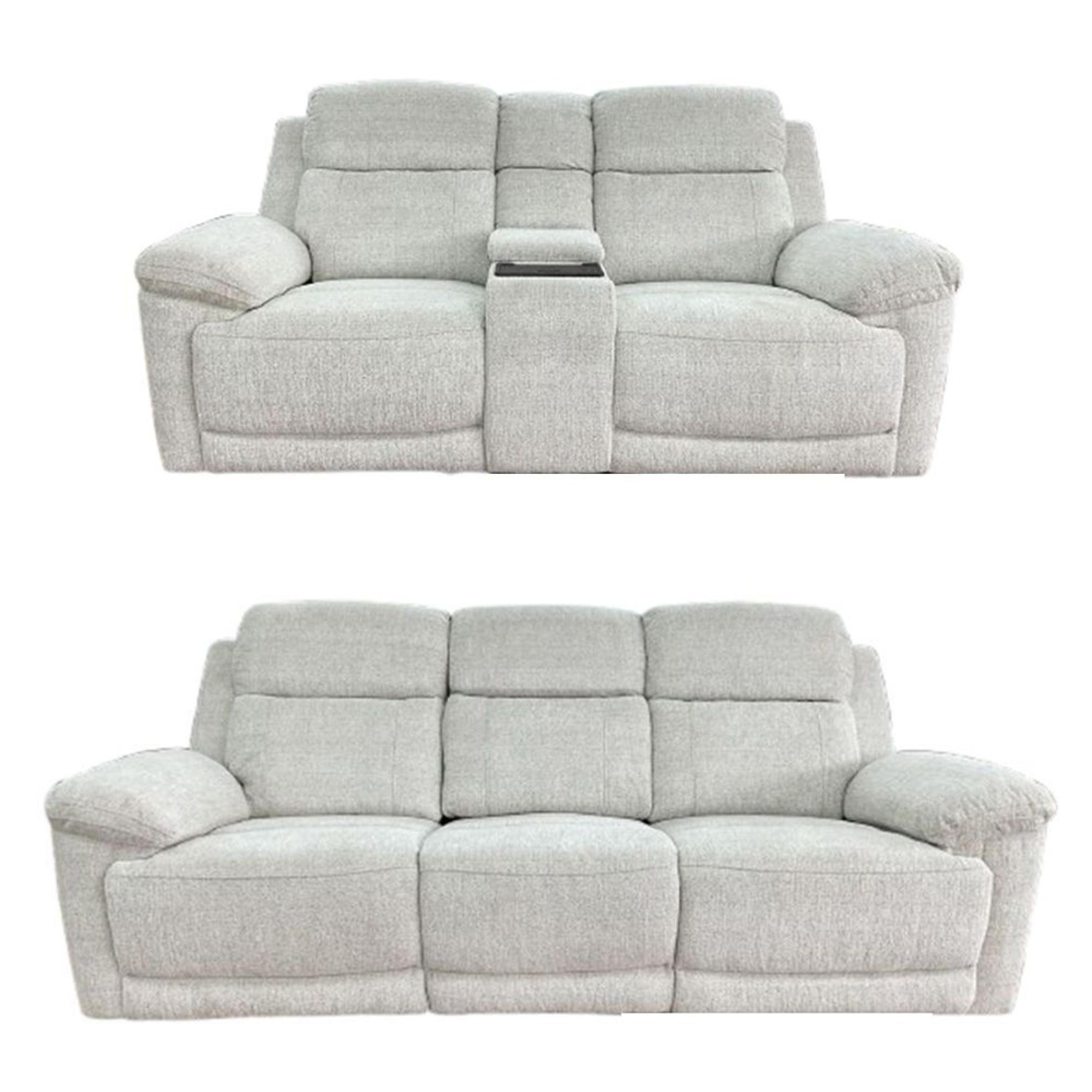 Owen Electric Recliner Sofa Set - Cream Fabric - 3+2 Seater