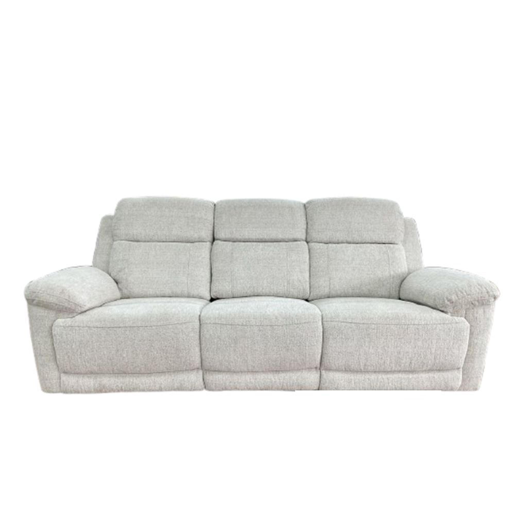 Owen Electric Recliner Sofa - Cream Fabric - 3 Seater