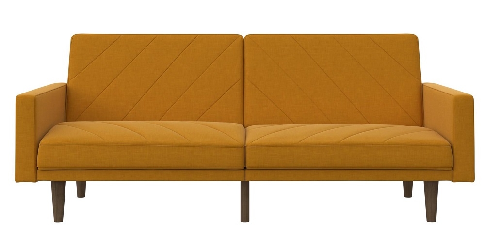 Paxson Sofa Bed - 2 Seater - Mustard Linen Fabric - 2110329UK