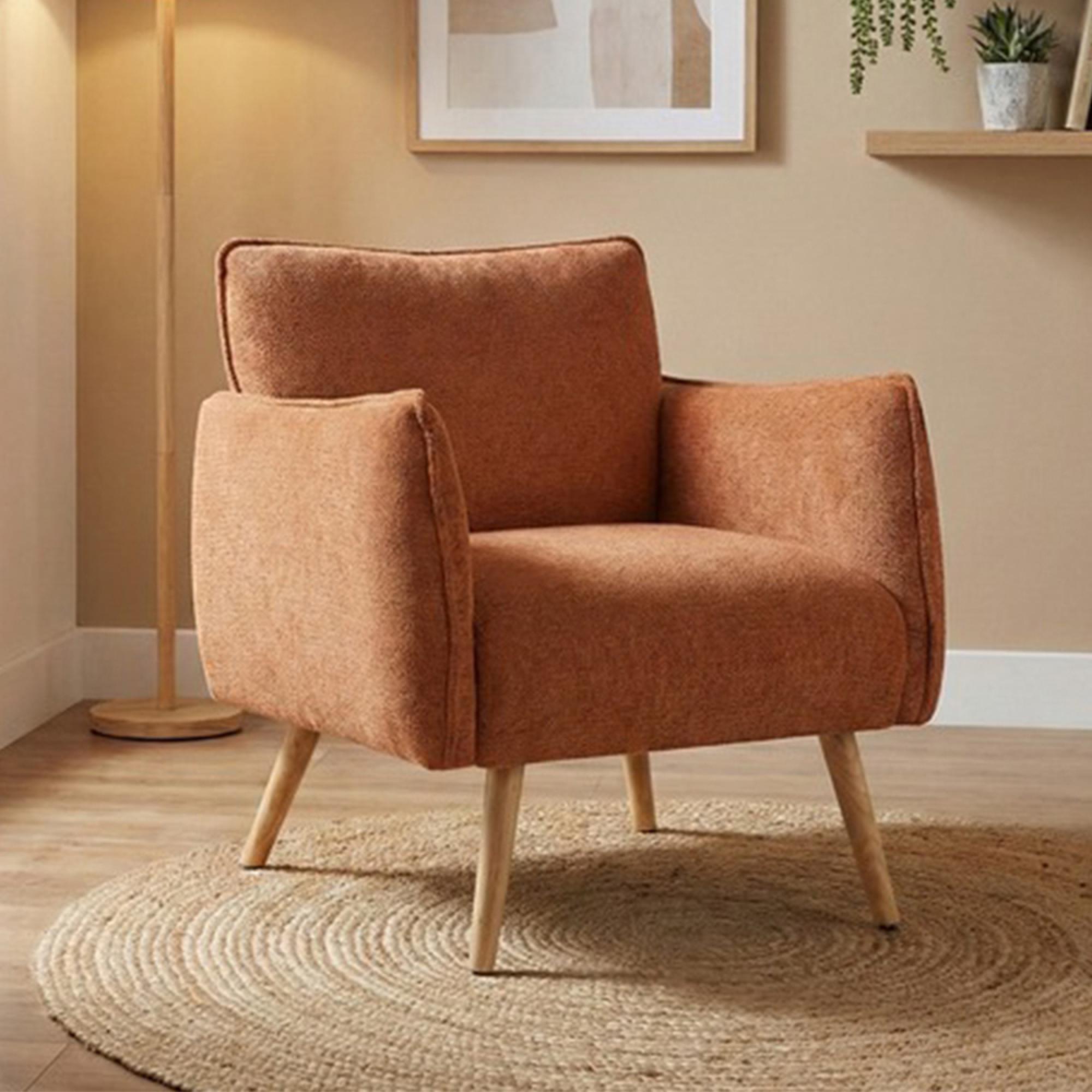 Piper Accent Armchair - Rust - Fabric