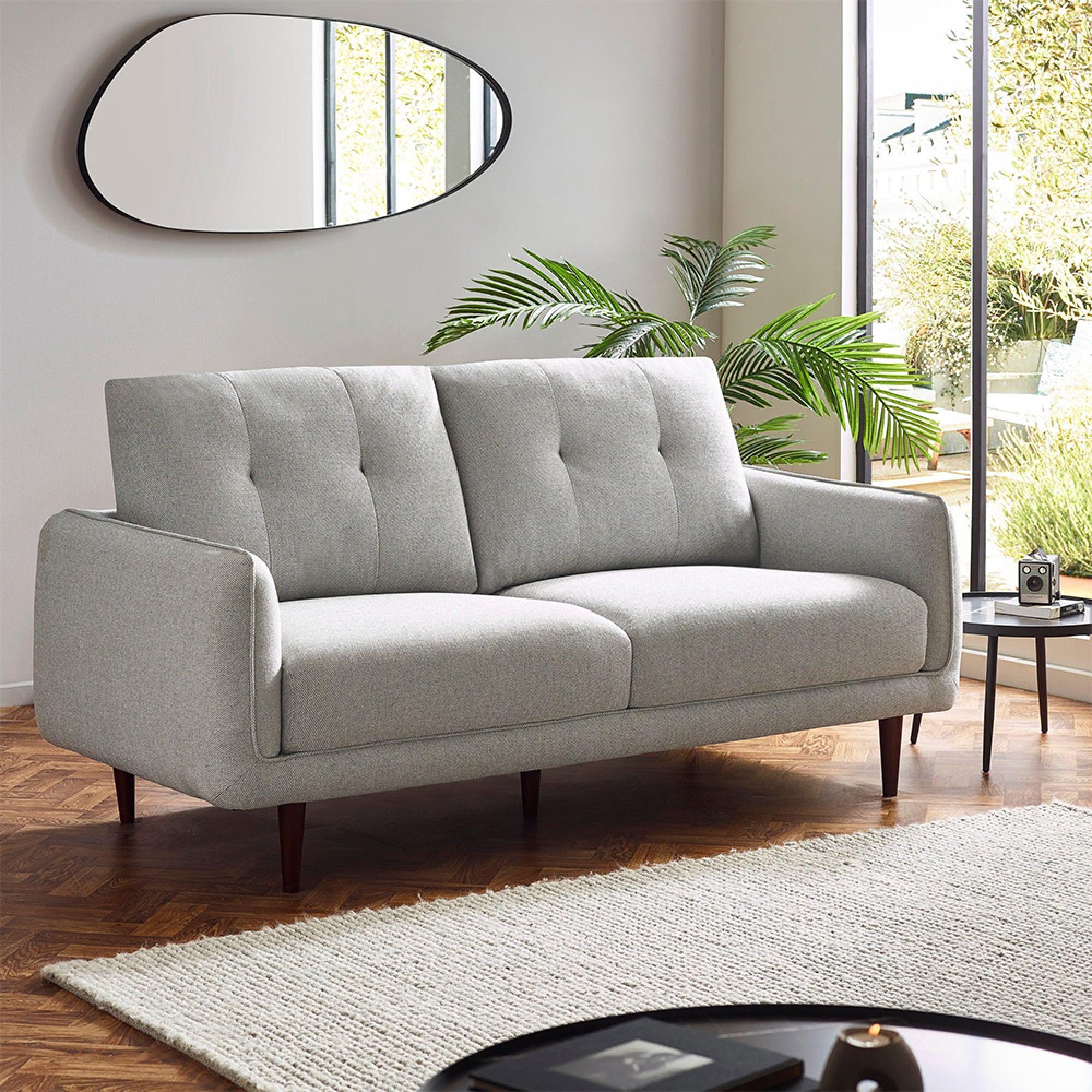Remy Light Grey Fabric Sofa - 3 Seater