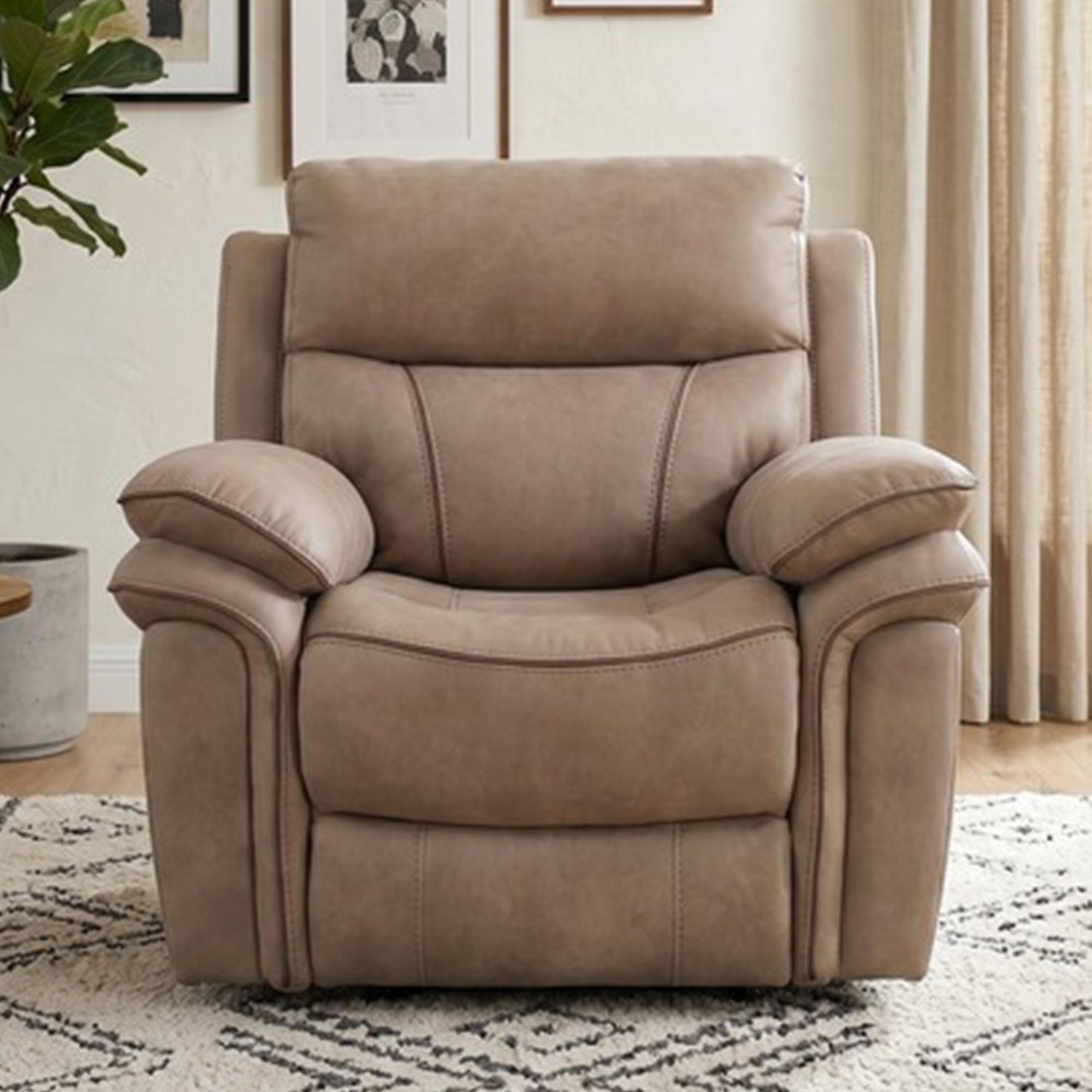 Richmond Manual Recliner Armchair - Sahara - Leather Look Fabric