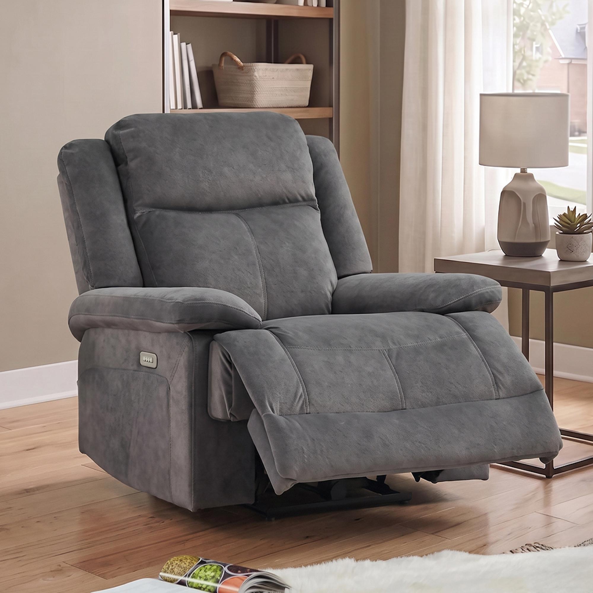 Rockport Electric Recliner Armchair - Storm - Fabric